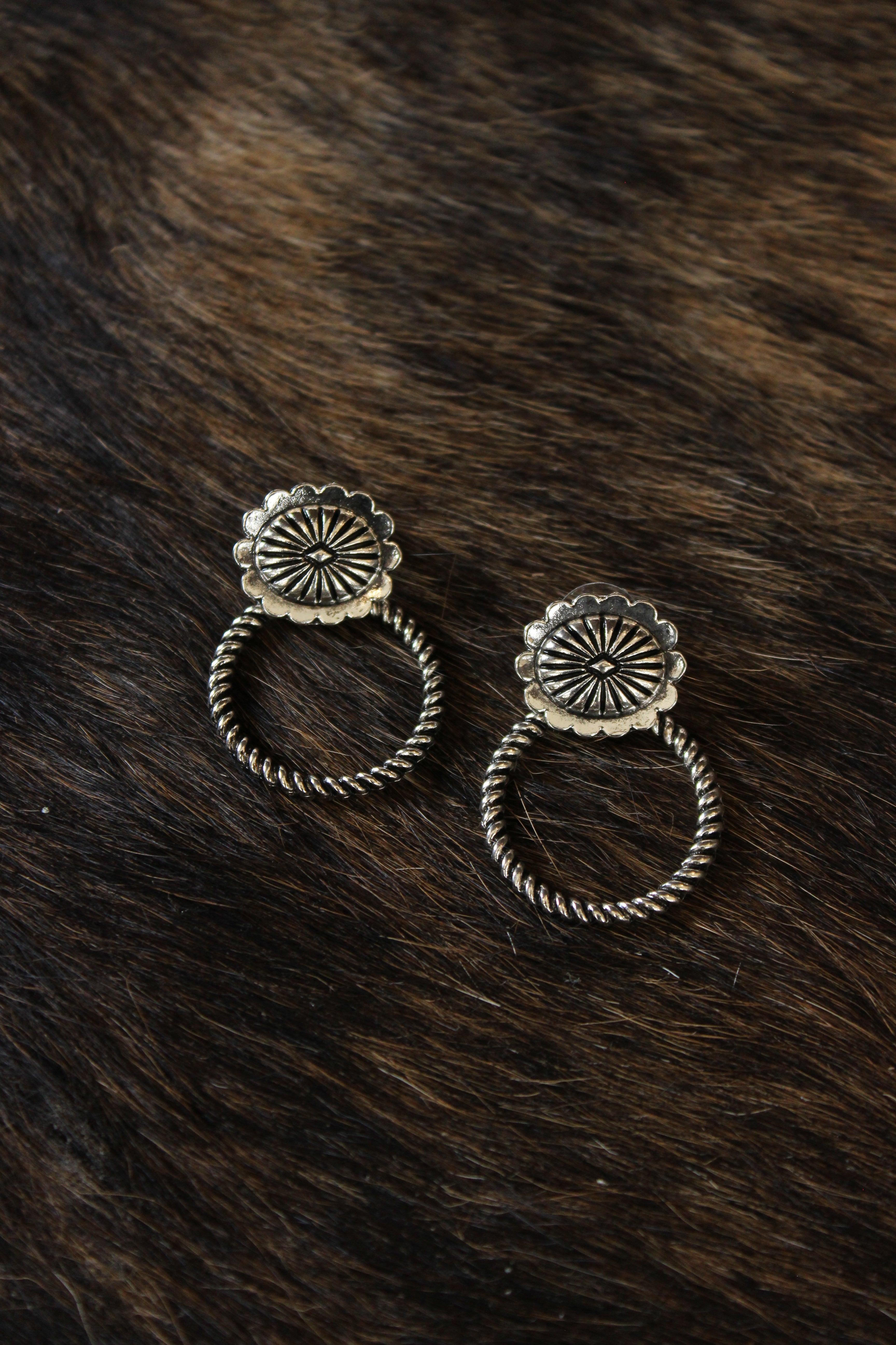 Western Concho Post Earring