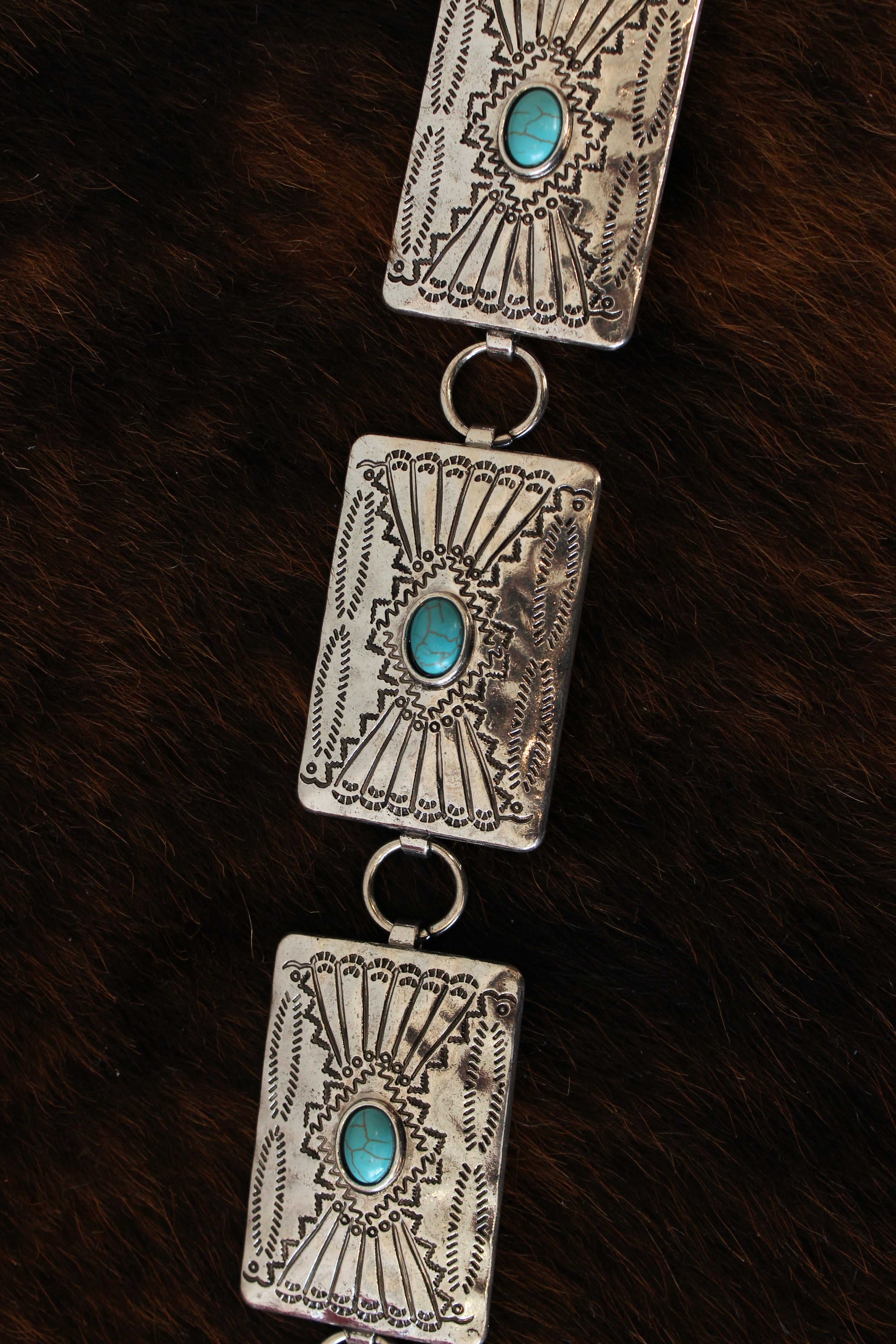 Square Turquoise Concho Belt