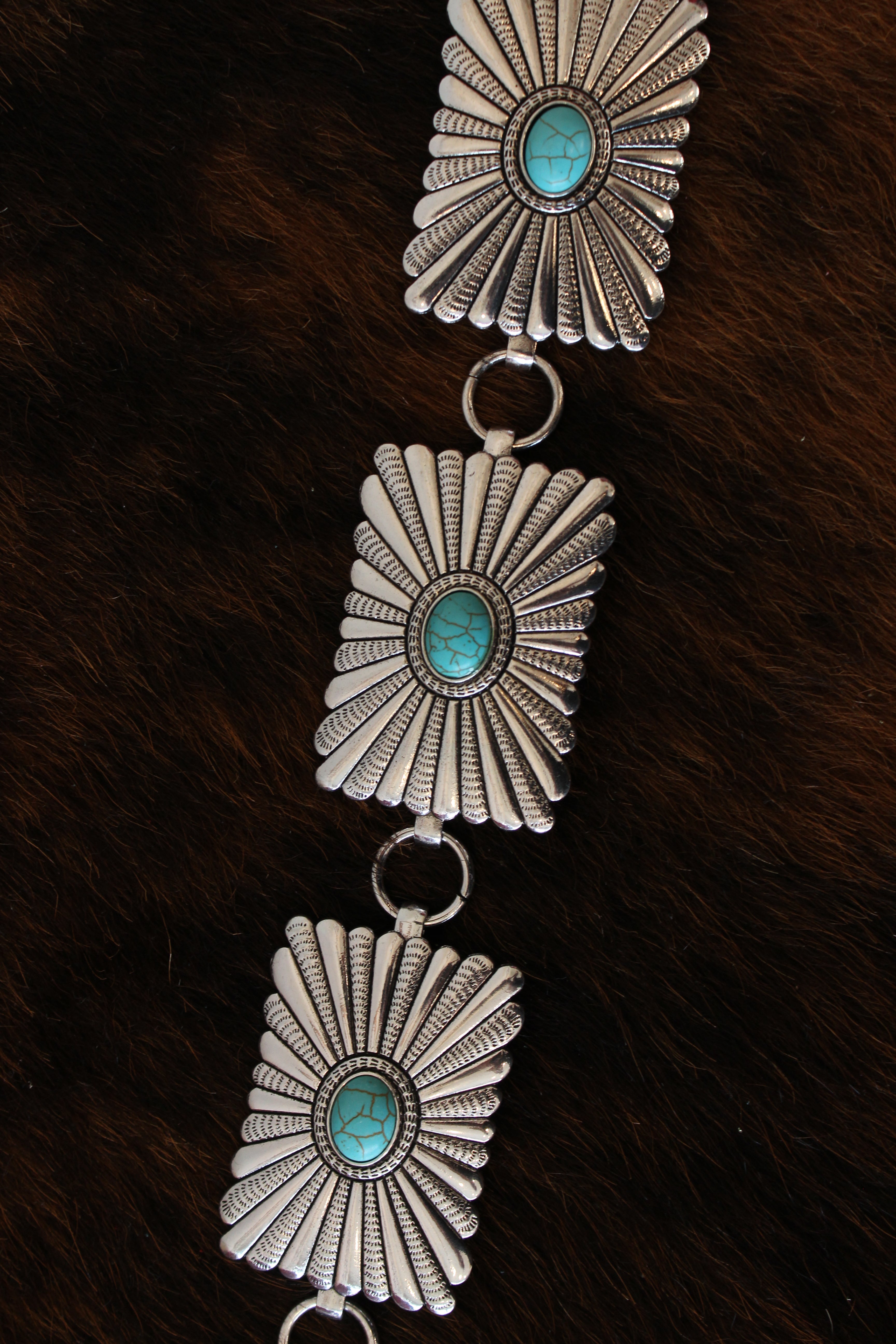 Turquoise Chain Square Belt