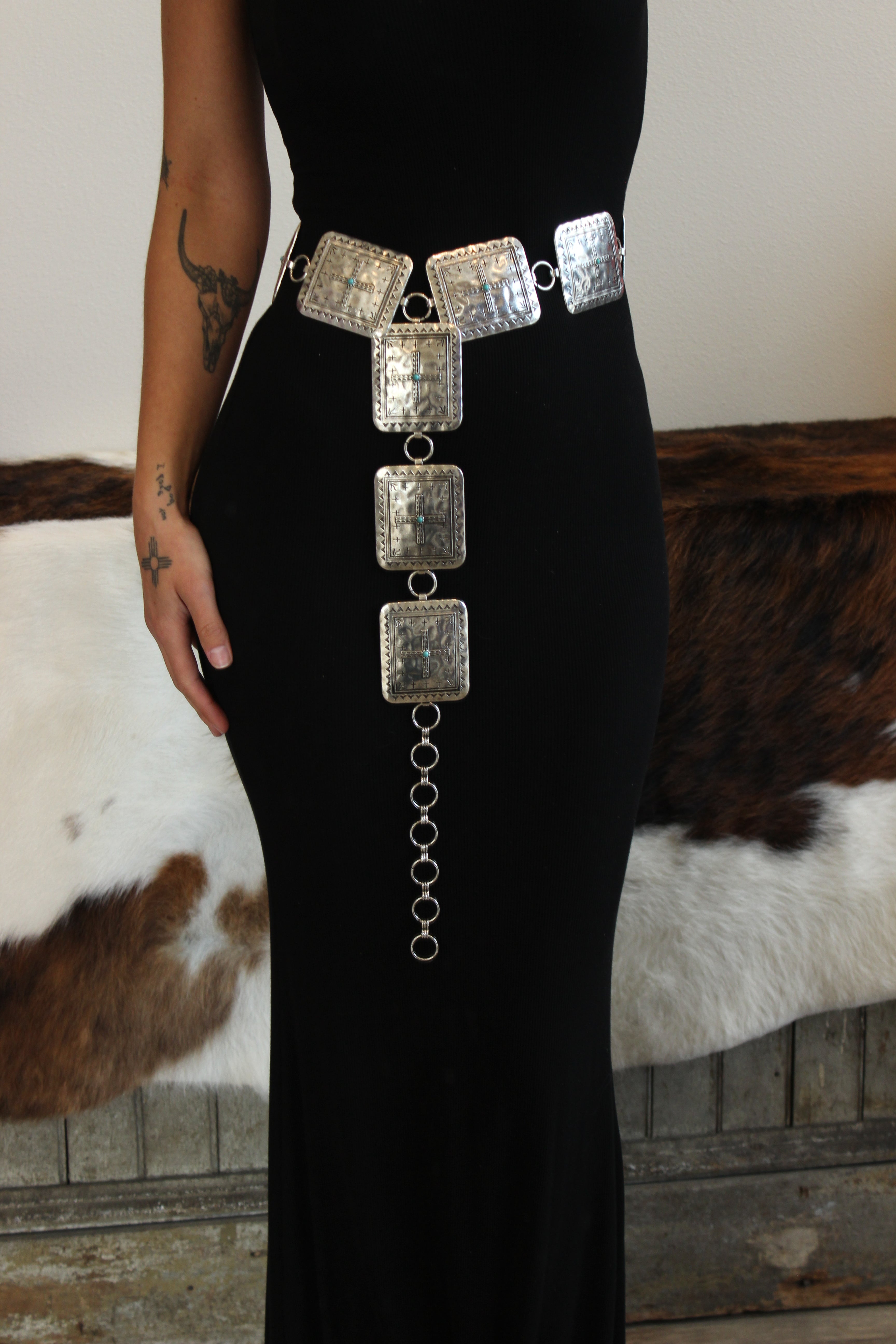 Square Concho Chain Belt