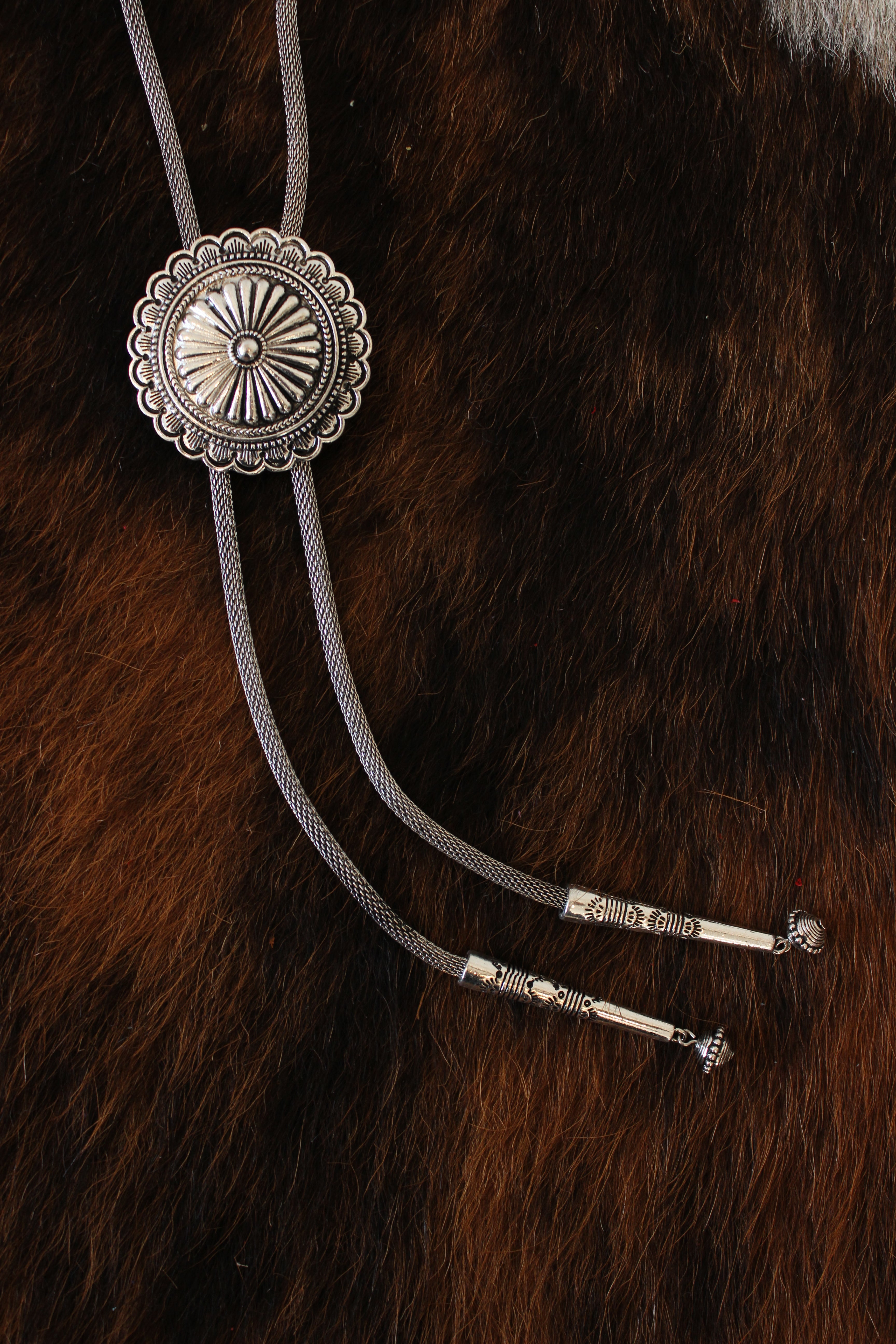 Western Concho Bolo Necklace