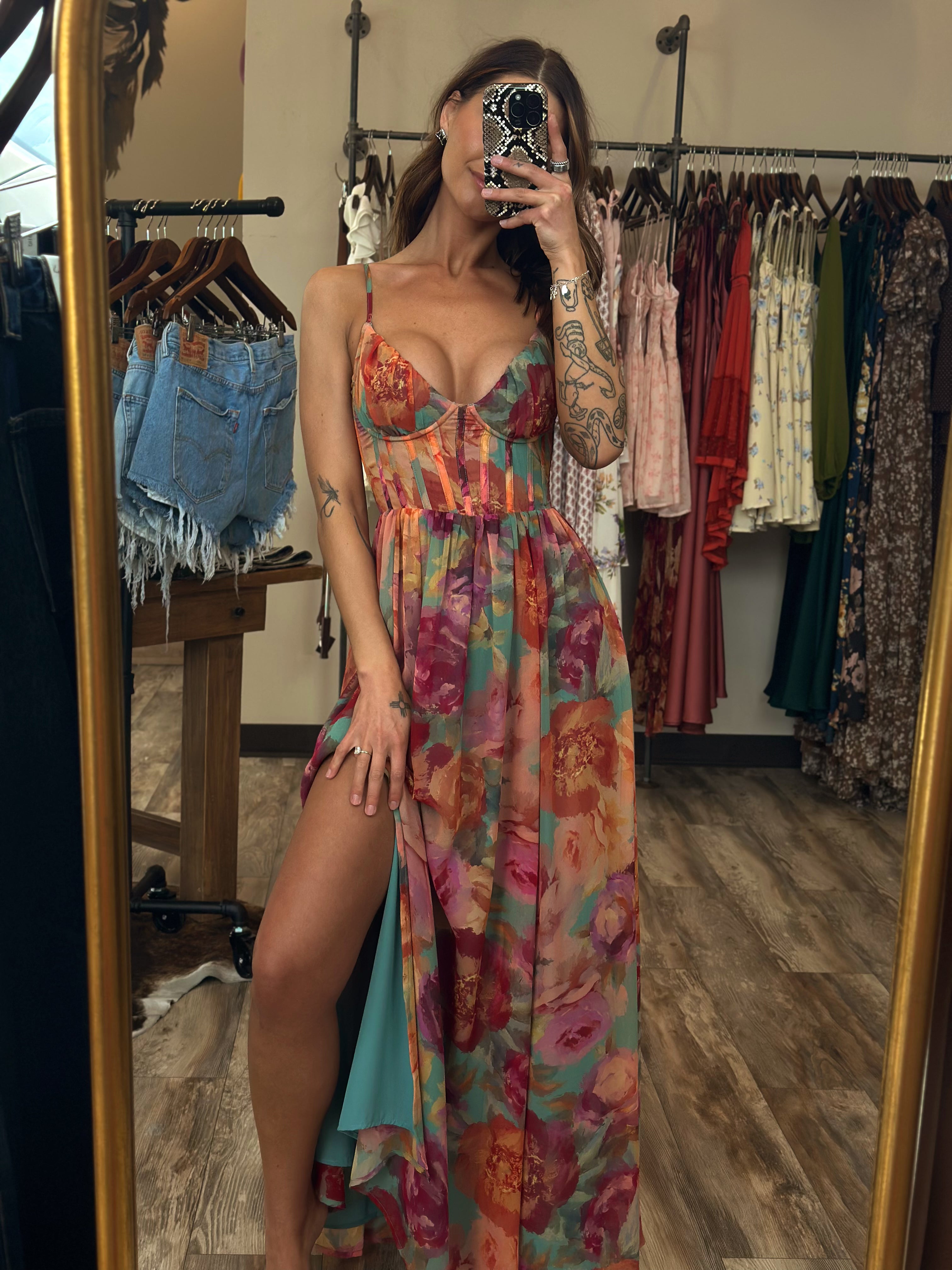 Flower Garden Corset Maxi