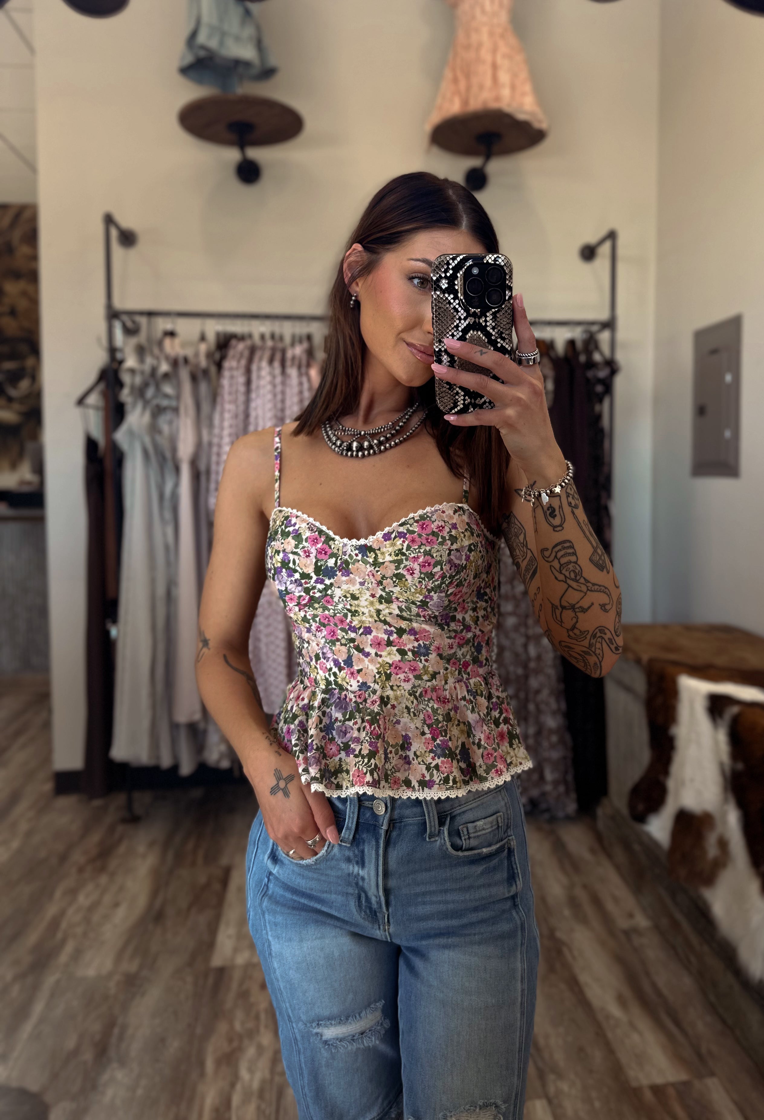 Floral Flared Cami Top
