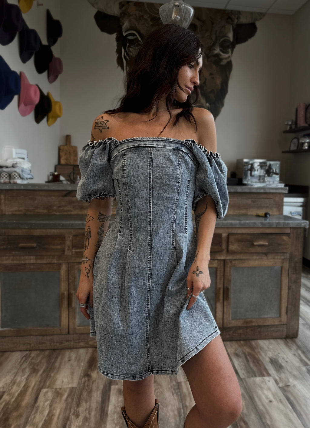 Denim Short Sleeve Dress
