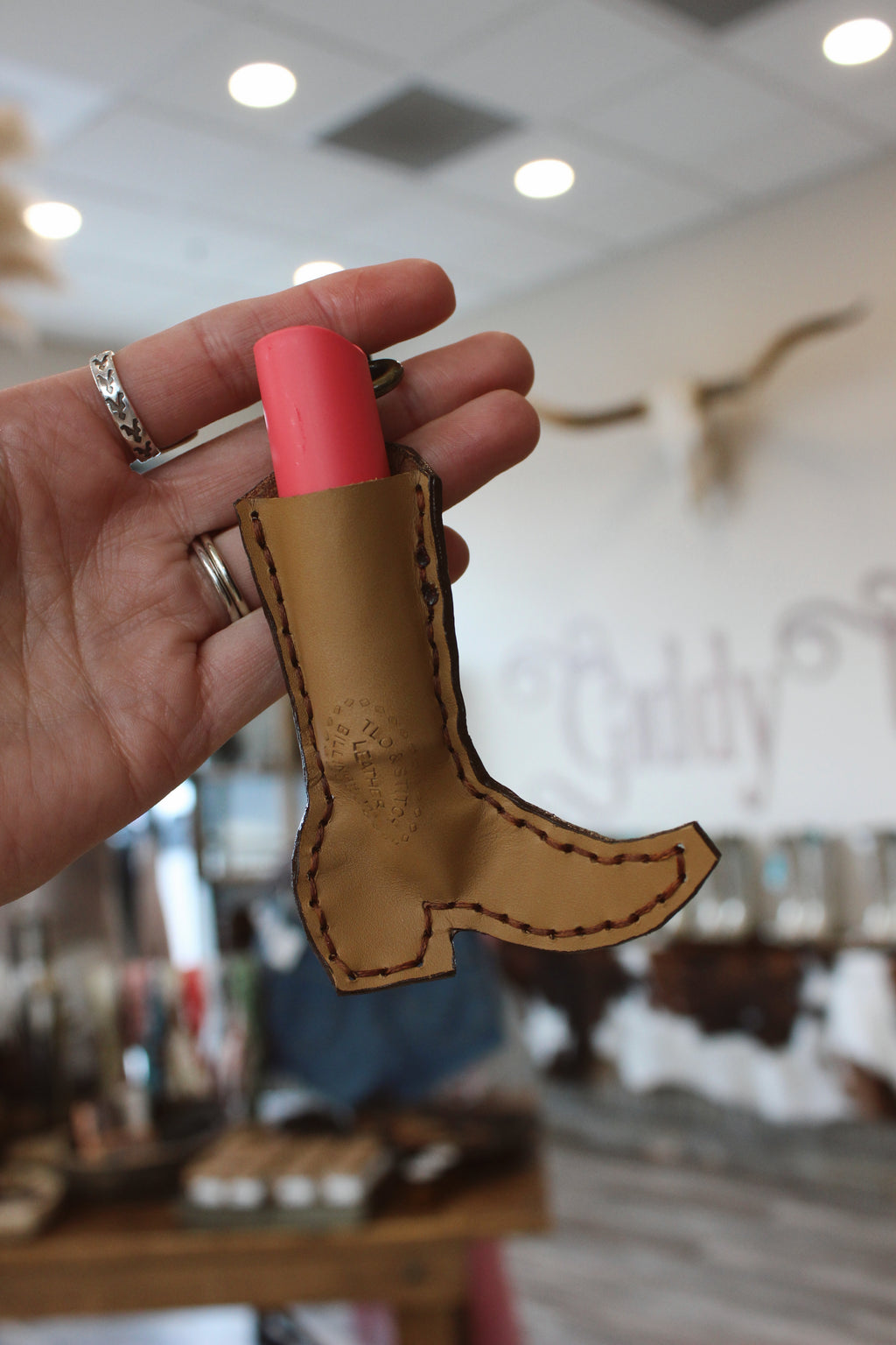 Boot Chapstick Holder Keychain