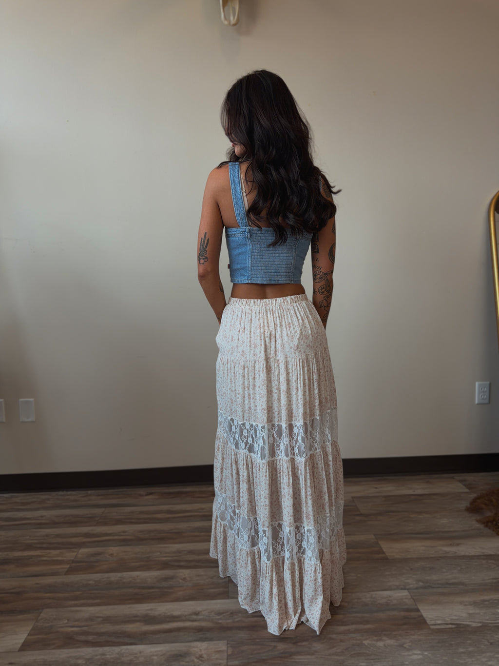 Lace Tired Maxi Skirt
