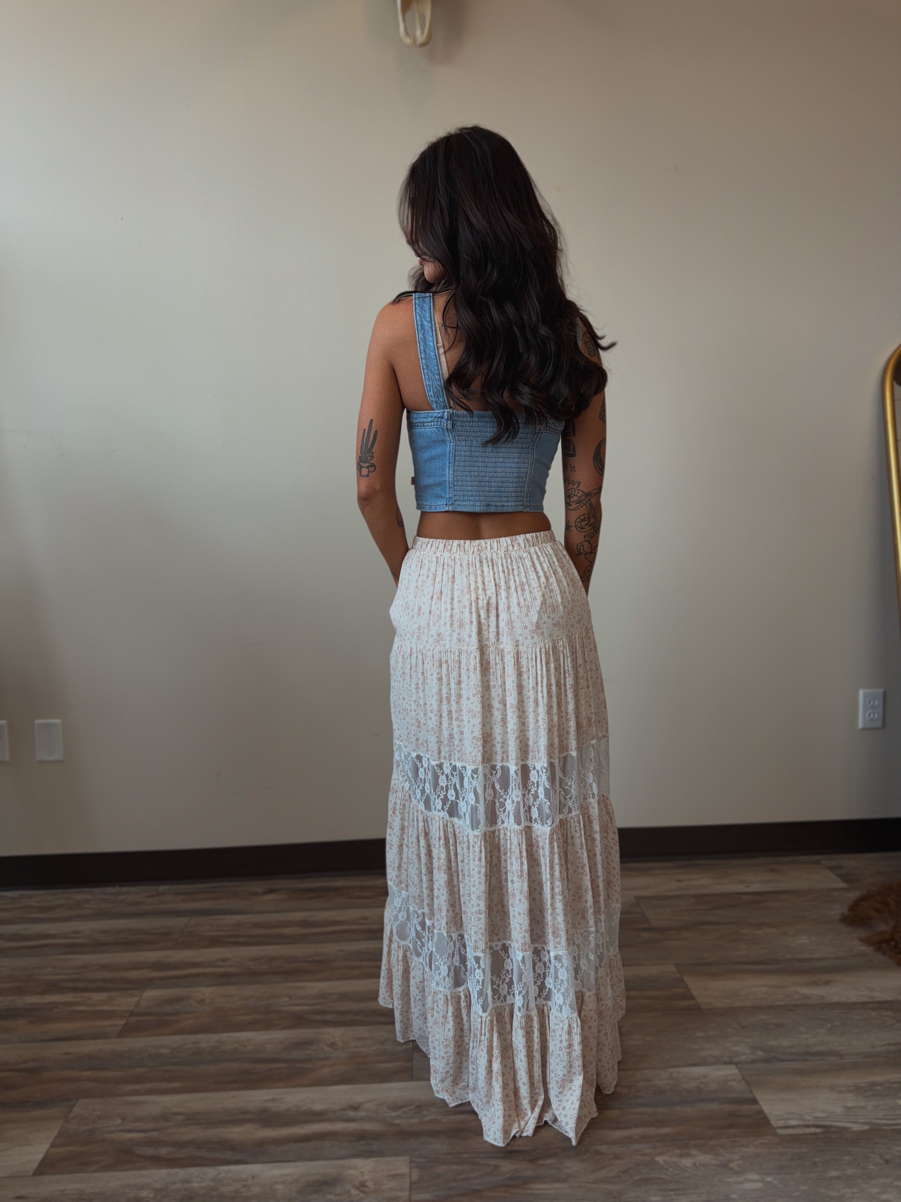Lace Tired Maxi Skirt