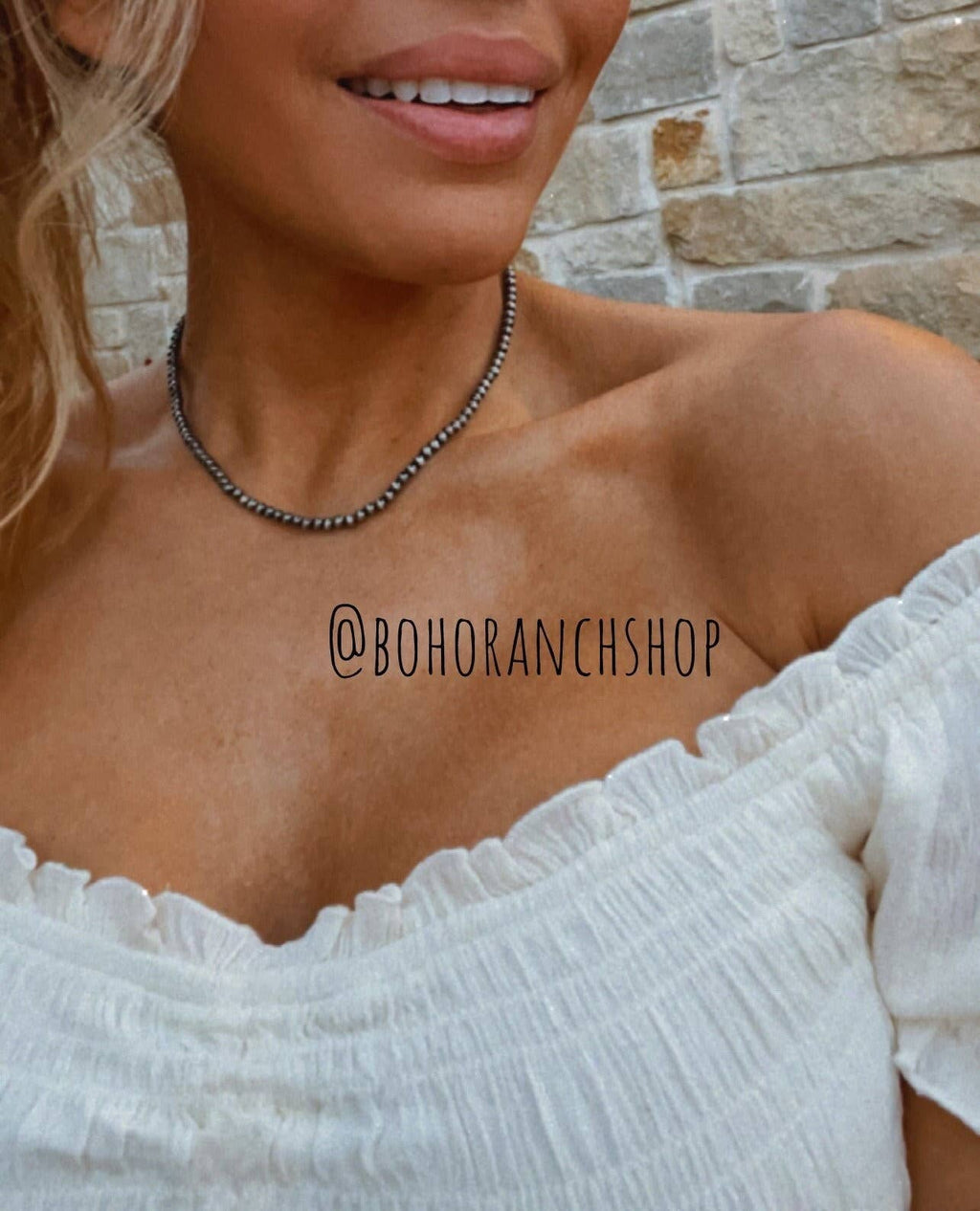 Western Navajo Bead Choker Necklace 4mm
