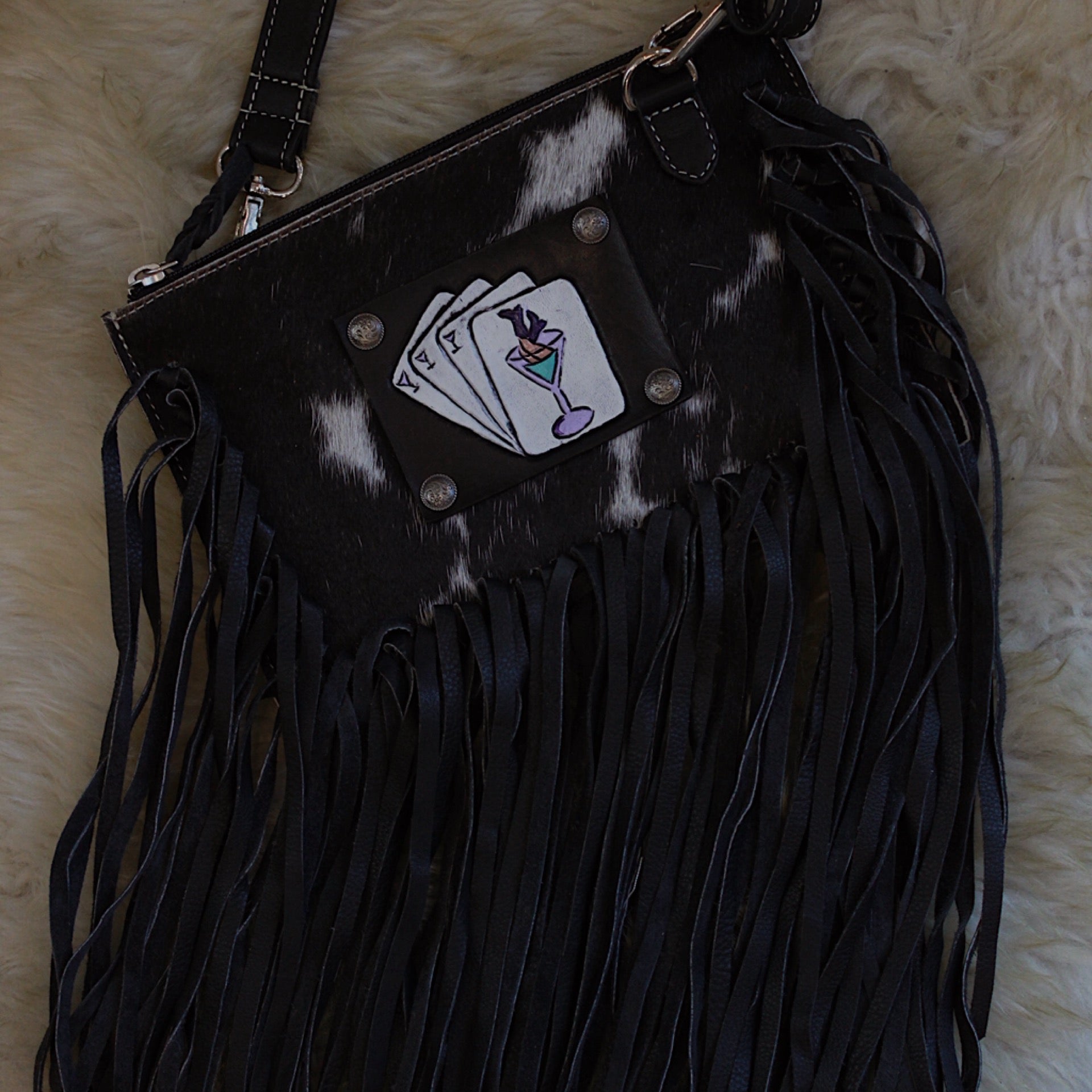Leather & Hide Fringe Crossbody