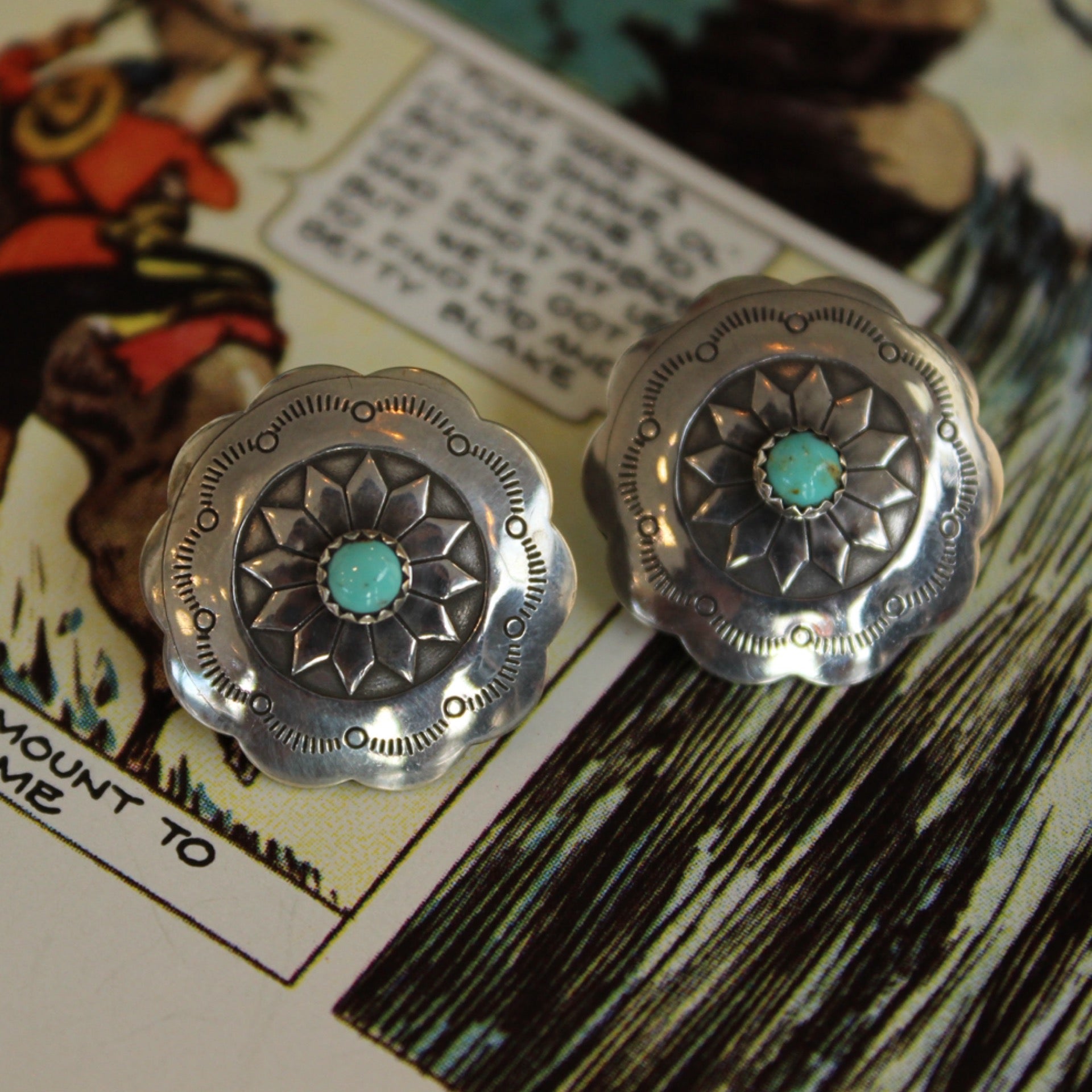 Turquoise Concho Studs style 1
