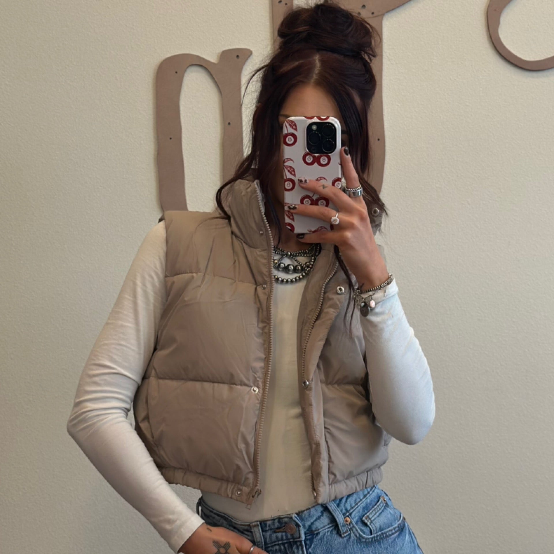 Cropped Puffer Vest