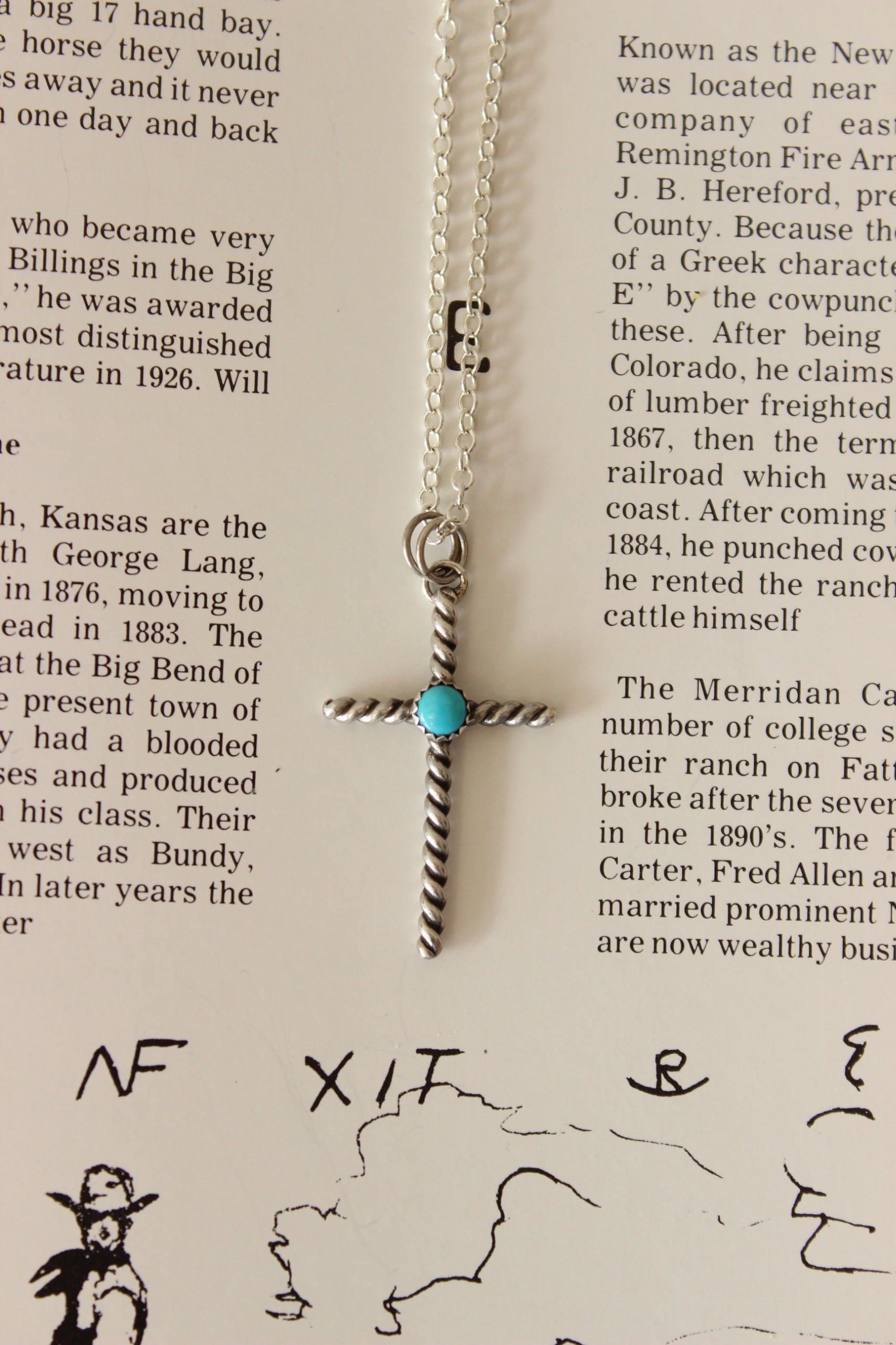 Turquoise Cross Necklace