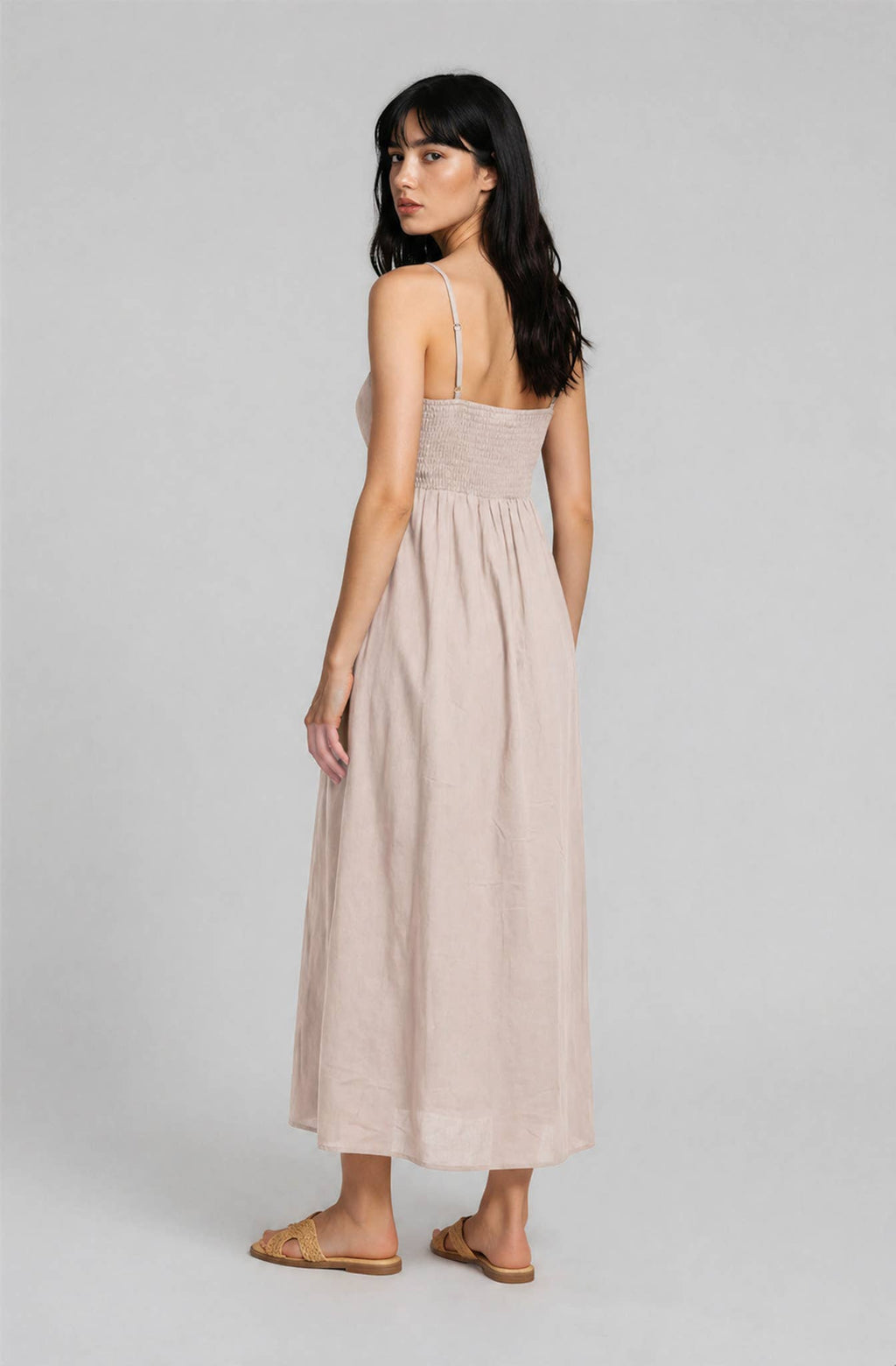 A-line Pleated Maxi Dress