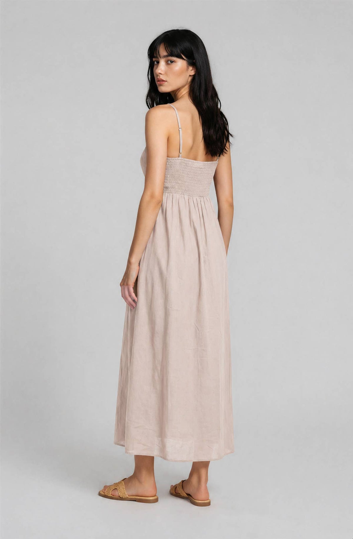 A-line Pleated Maxi Dress