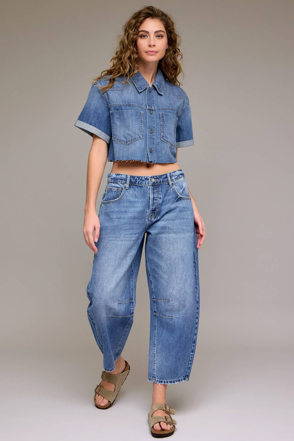 Hidden 25" Inseam Crop Barrel Jean