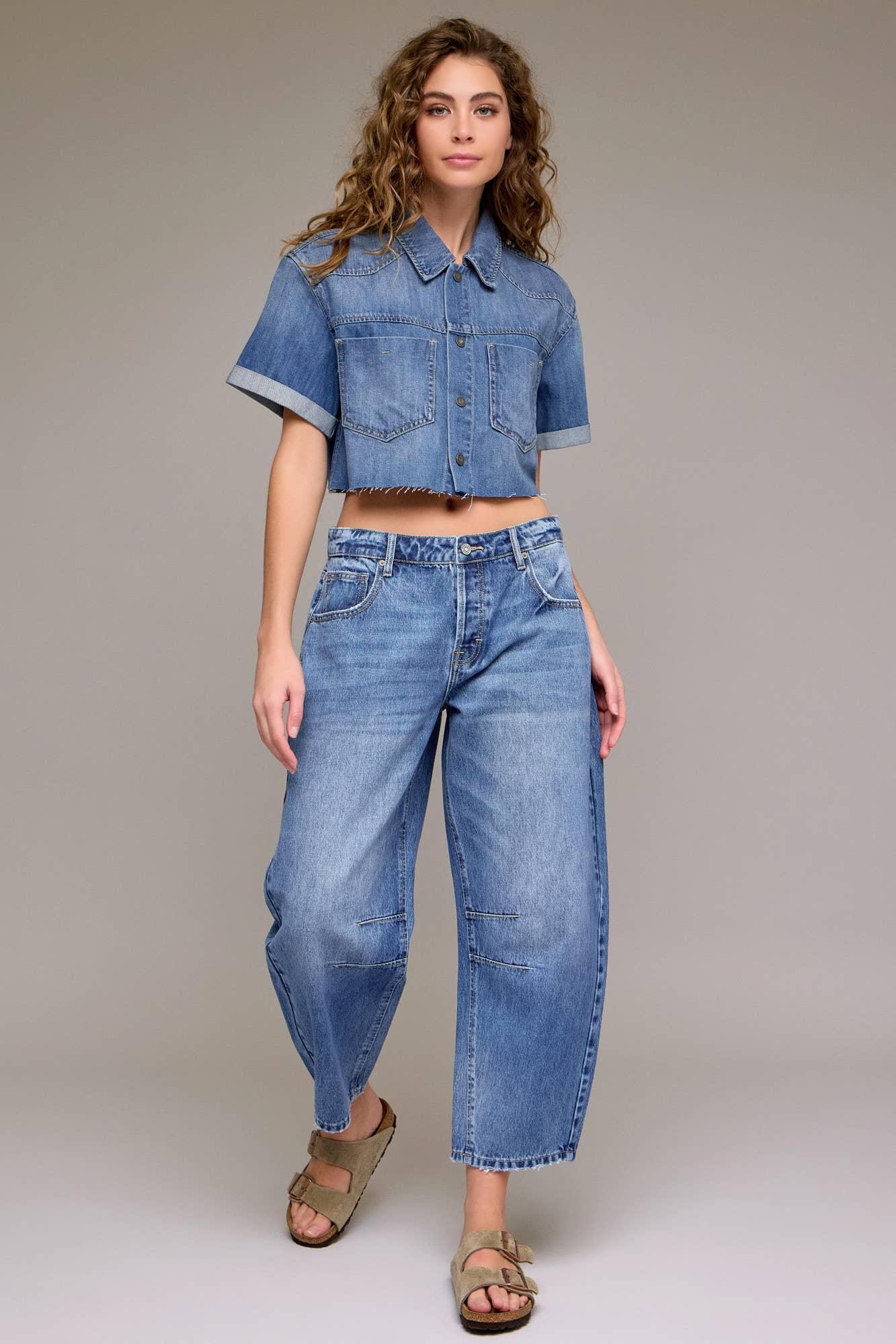 Hidden 25" Inseam Crop Barrel Jean