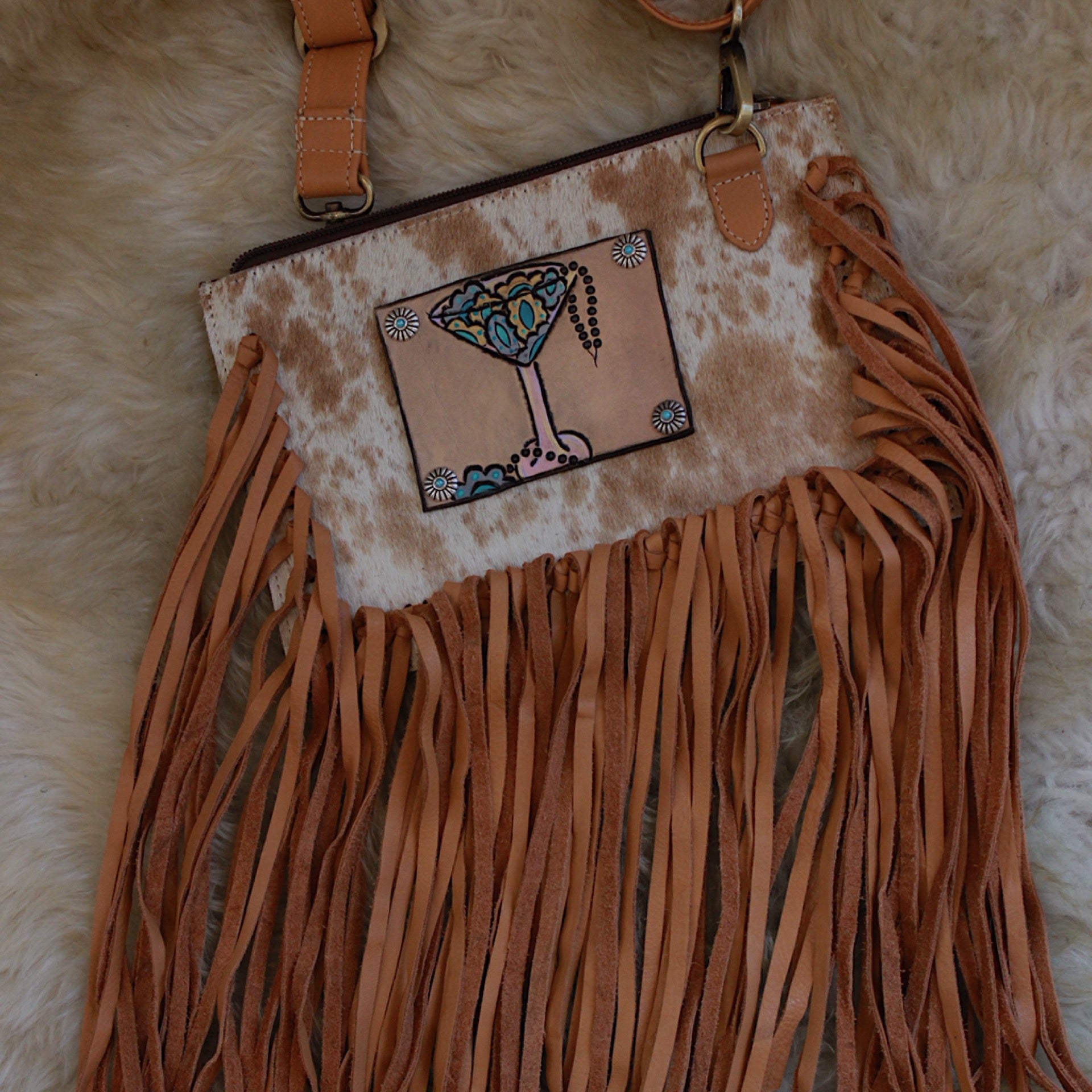 Leather & Hide Fringe Crossbody