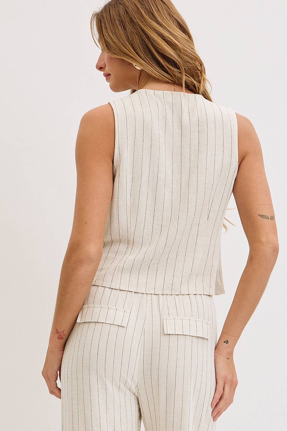 Front Tie Linen Top
