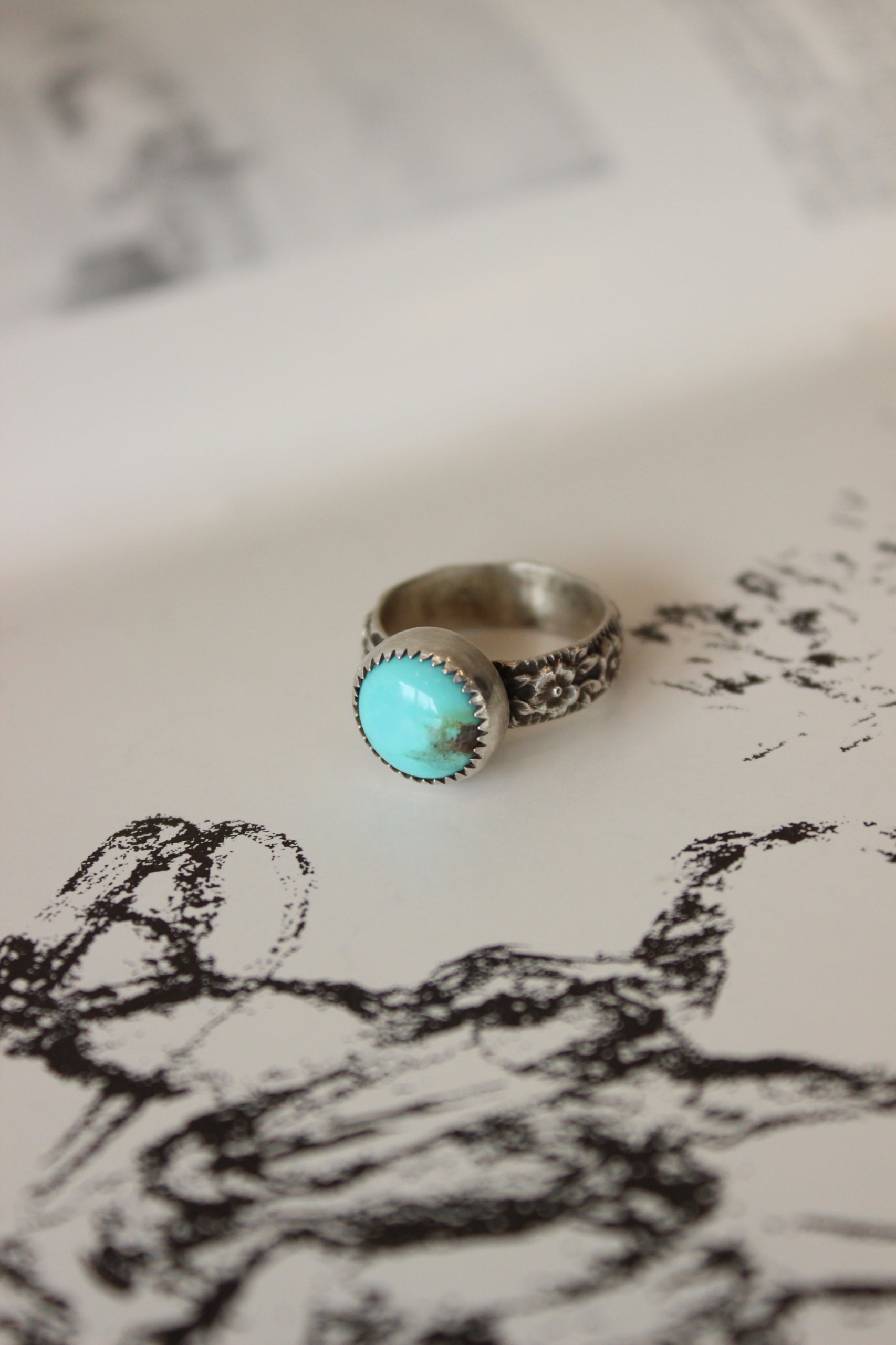 Kingman Floral Stacker Ring