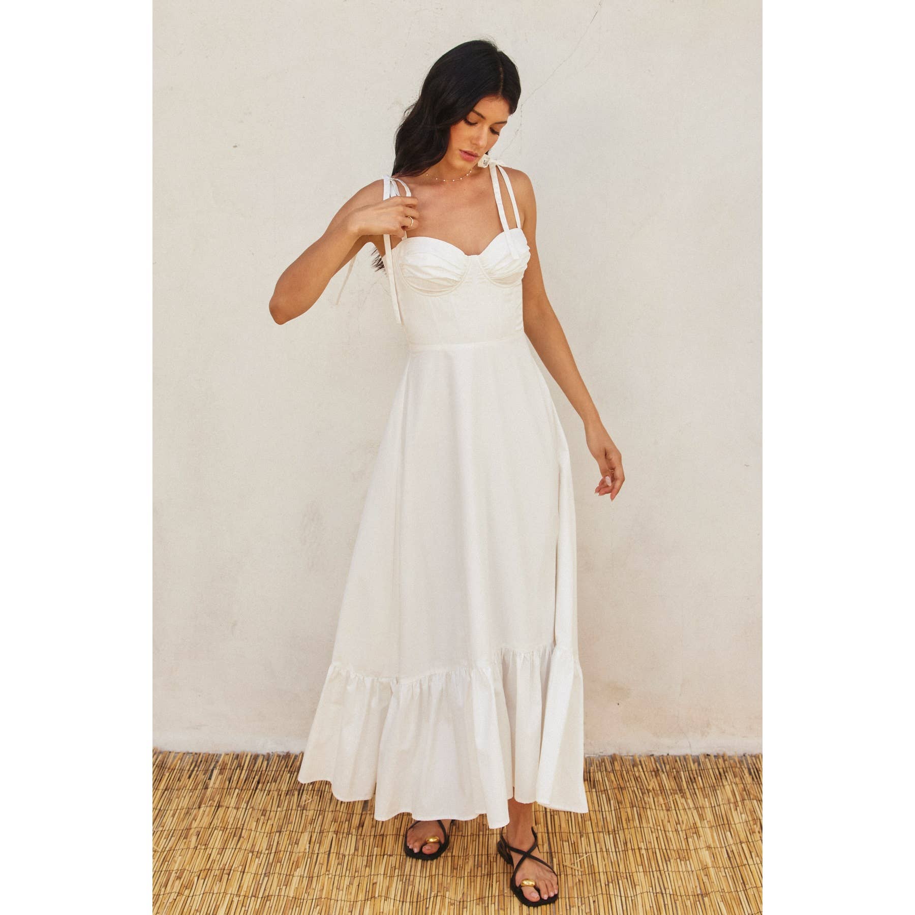 Cotton Ruched Maxi Dress