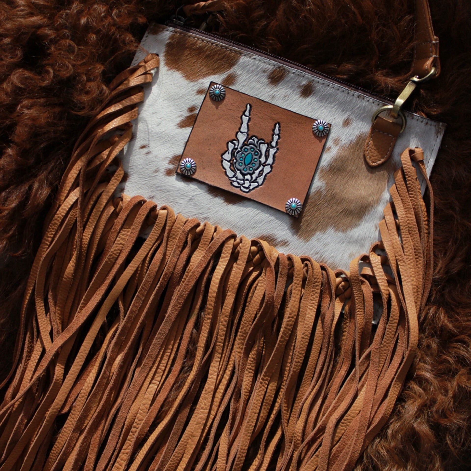 Leather & Hide Fringe Crossbody