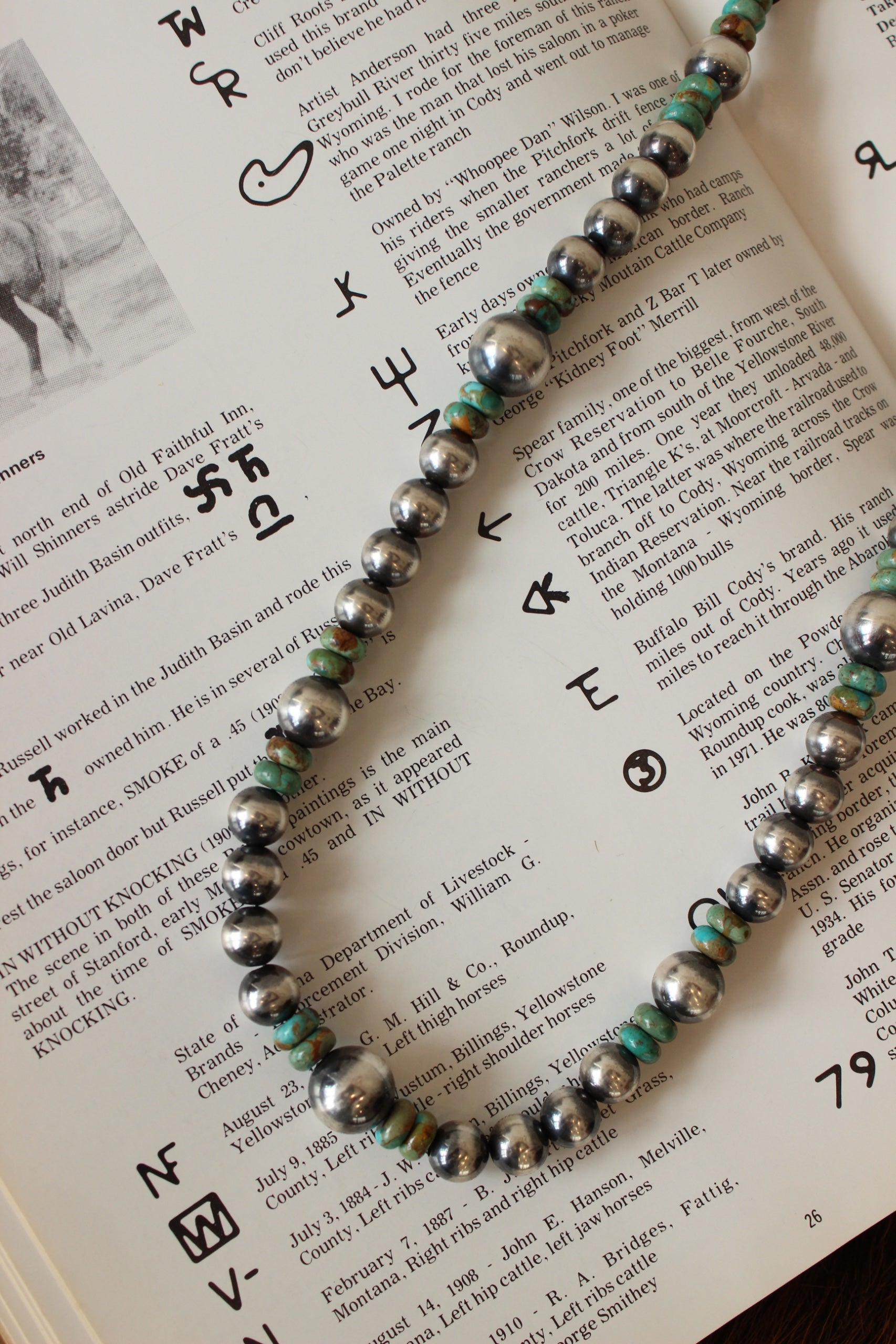 Chunky Kingman and Silver Pearl Necklace