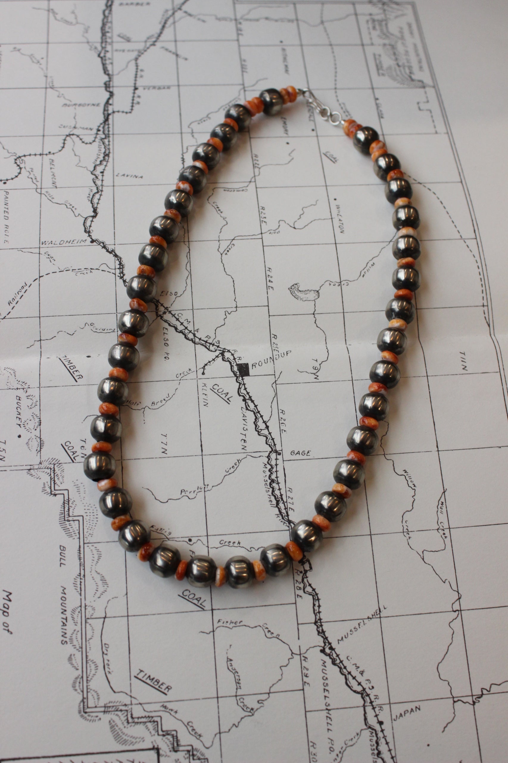 Spiny German Silver Beaded Necklace