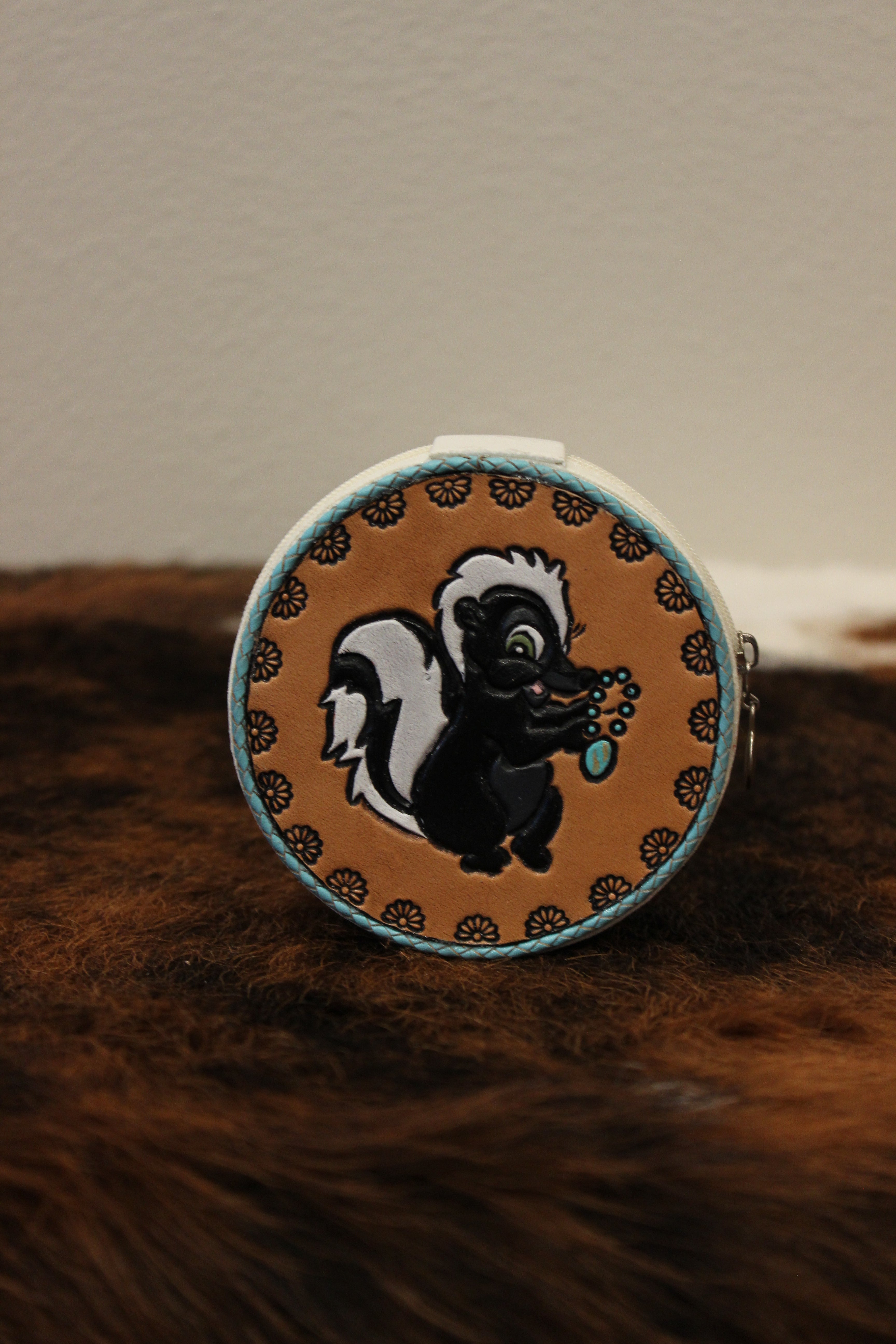 T&S Tooled Leather Jewelry Case