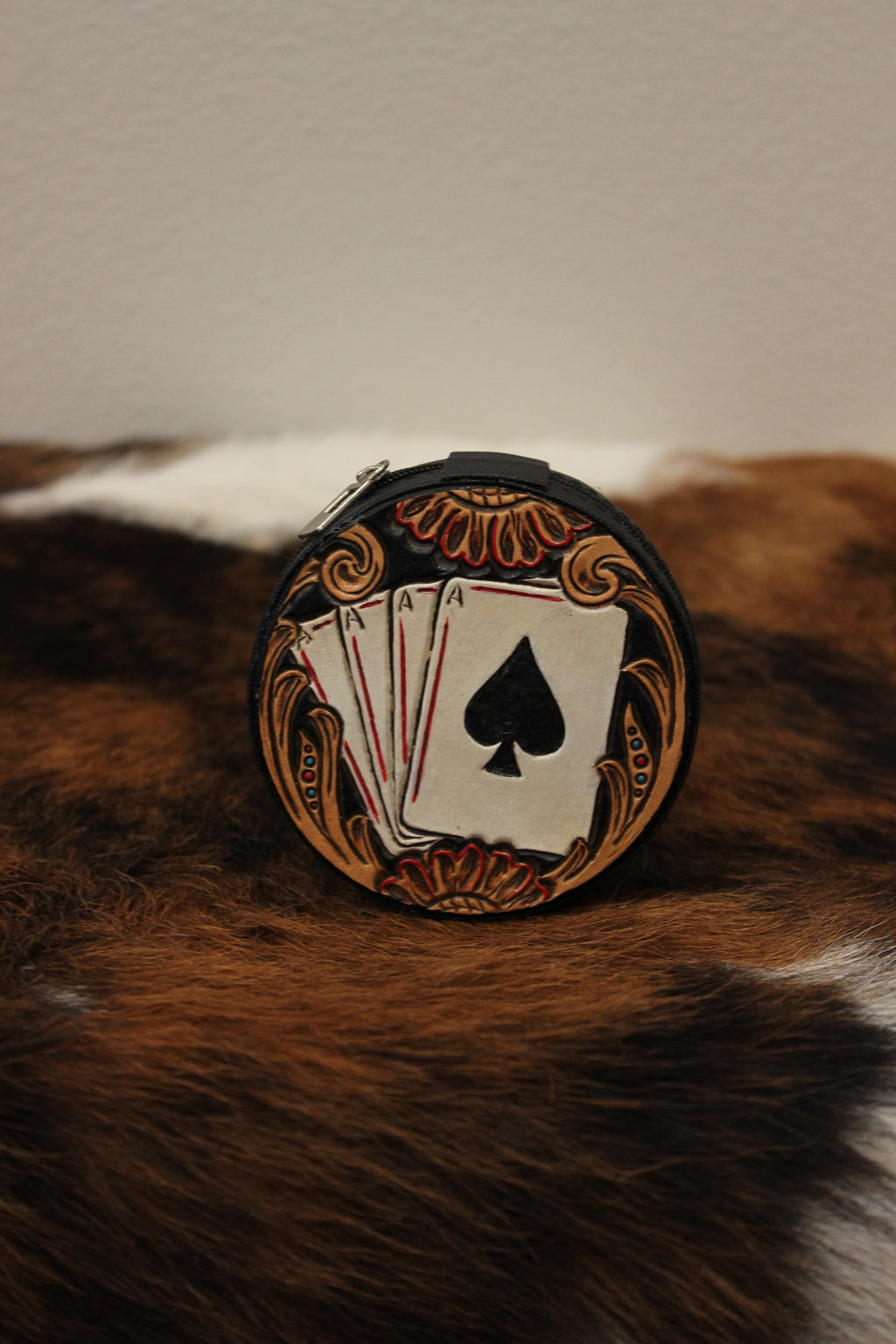 T&S Tooled Leather Jewelry Case