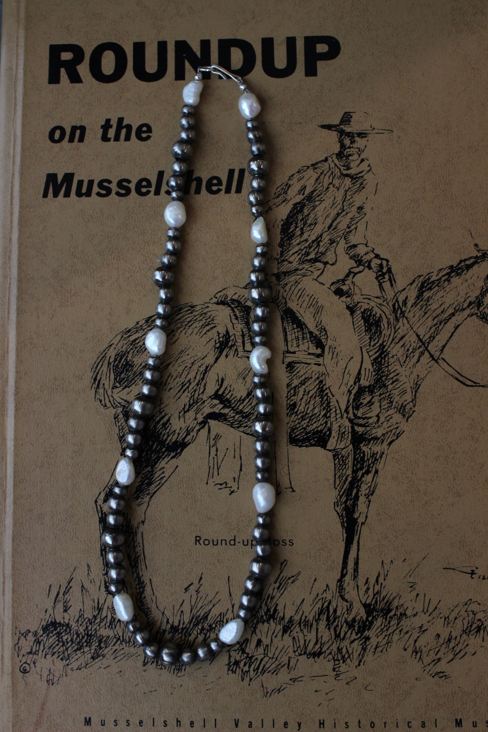 18" FW Pearls German Silver Necklace
