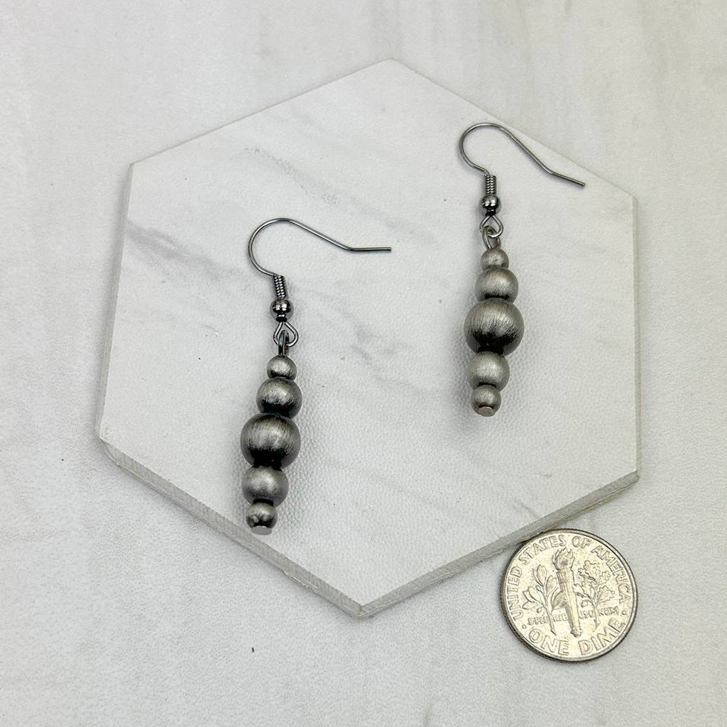 Silver Pearl Bead Earrings