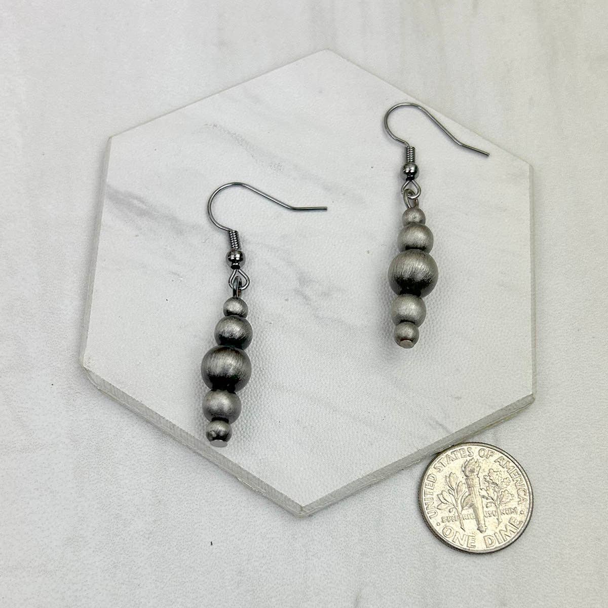 Silver Pearl Bead Earrings