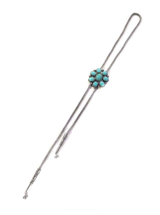 Turquoise Concho Bolo Necklace