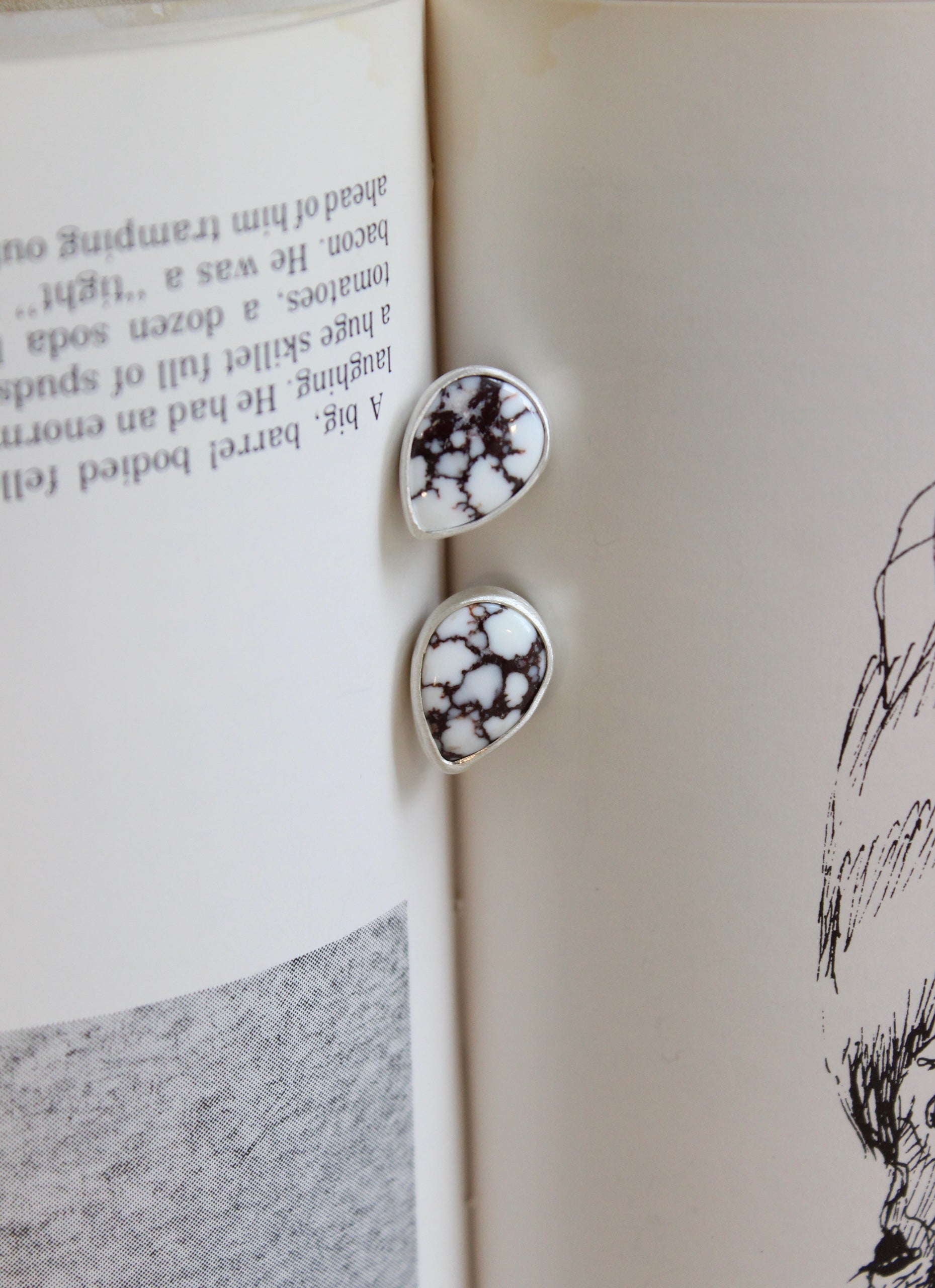 Wild Horse Tear Drop Studs