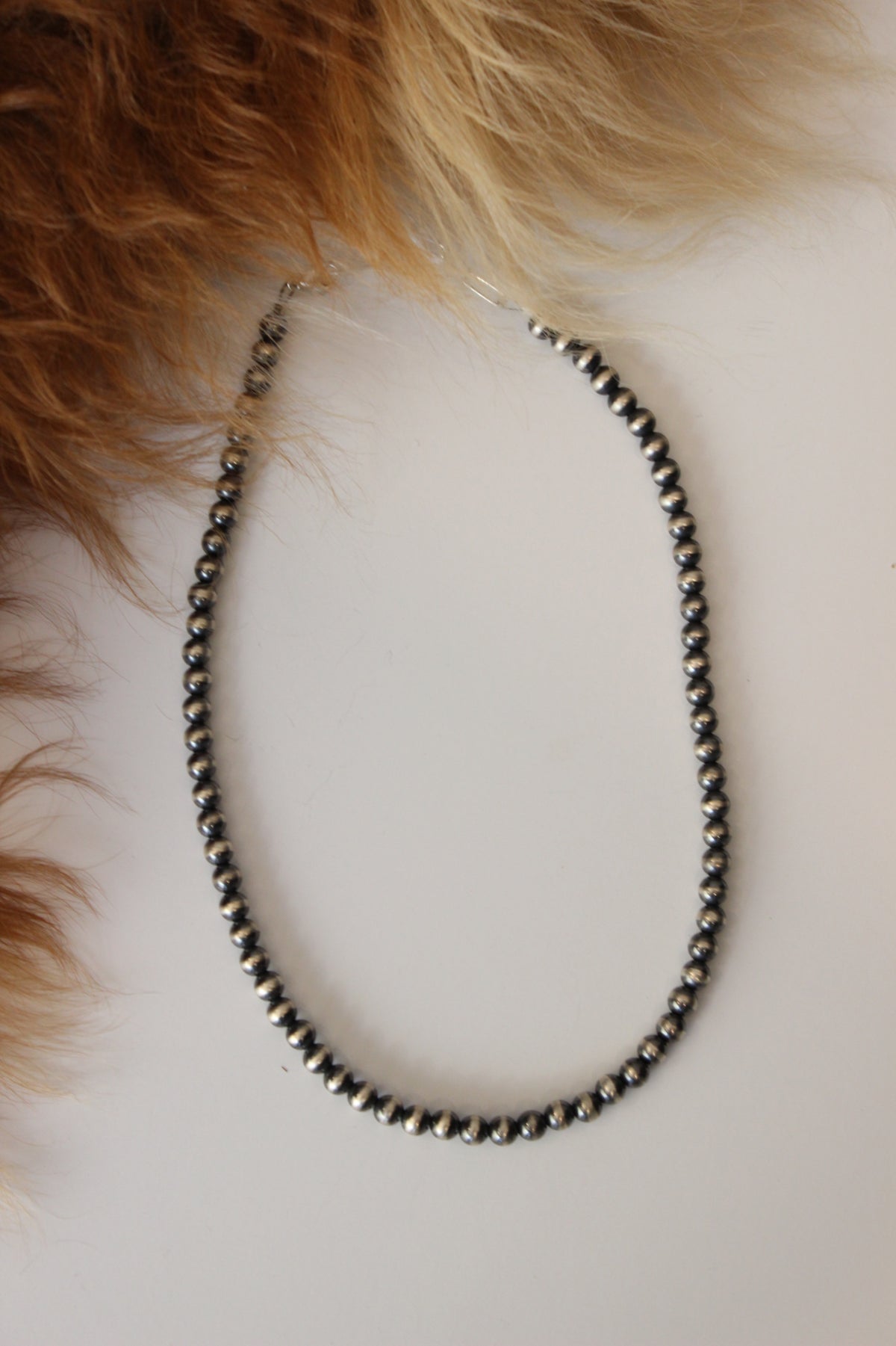 6mm Sterling Bead Necklace 16"