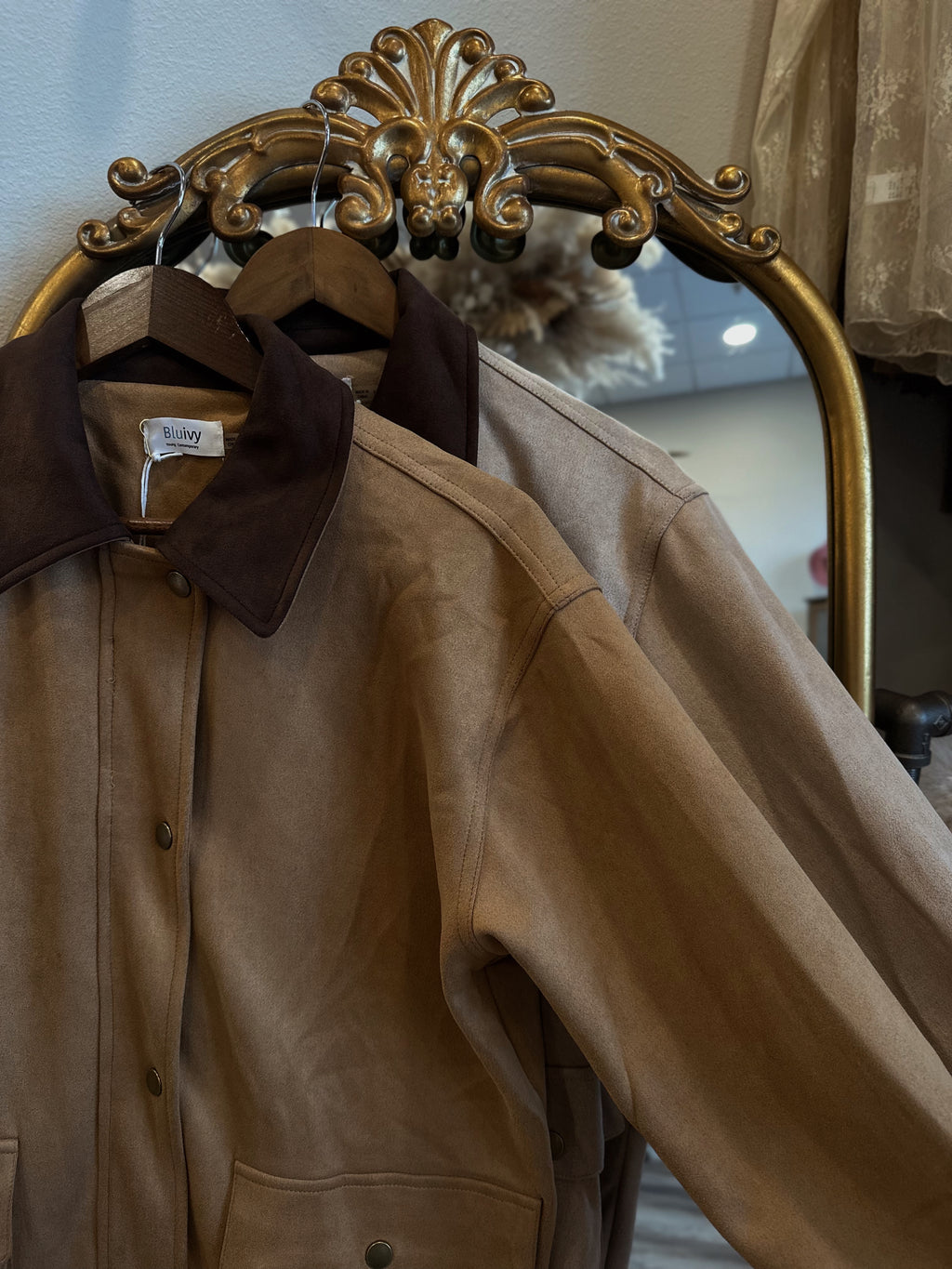 Suede Collared Zip Jacked