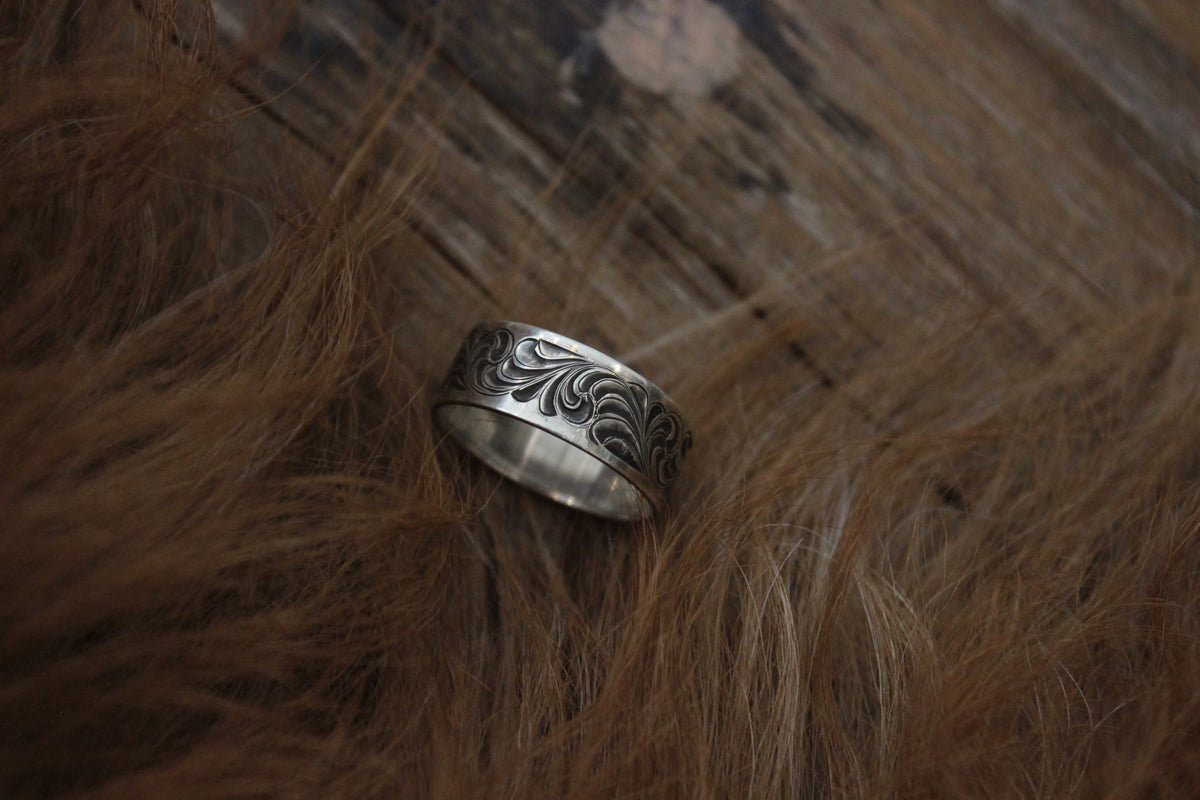 Floral Sterling Silver Cigar Band