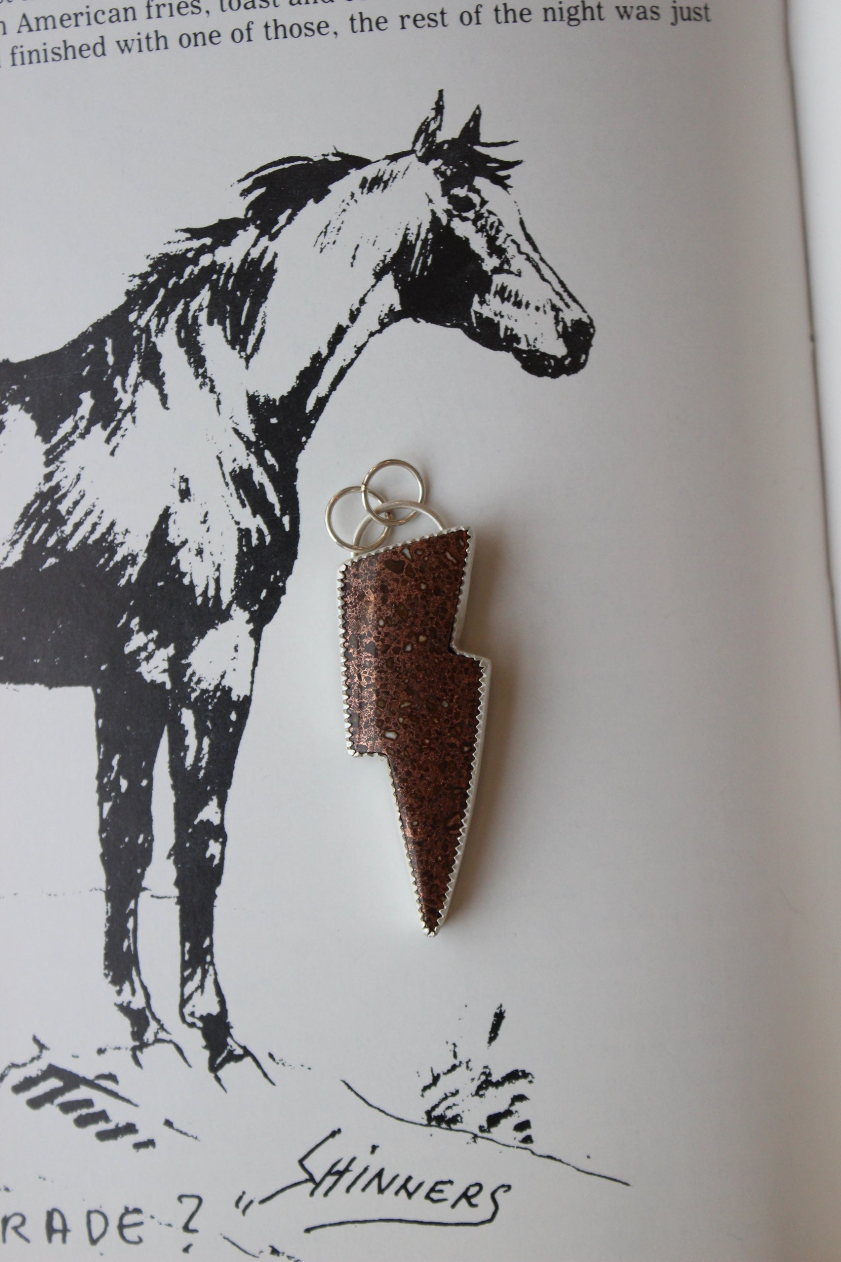 Copper Firebrick Bolt Pendant