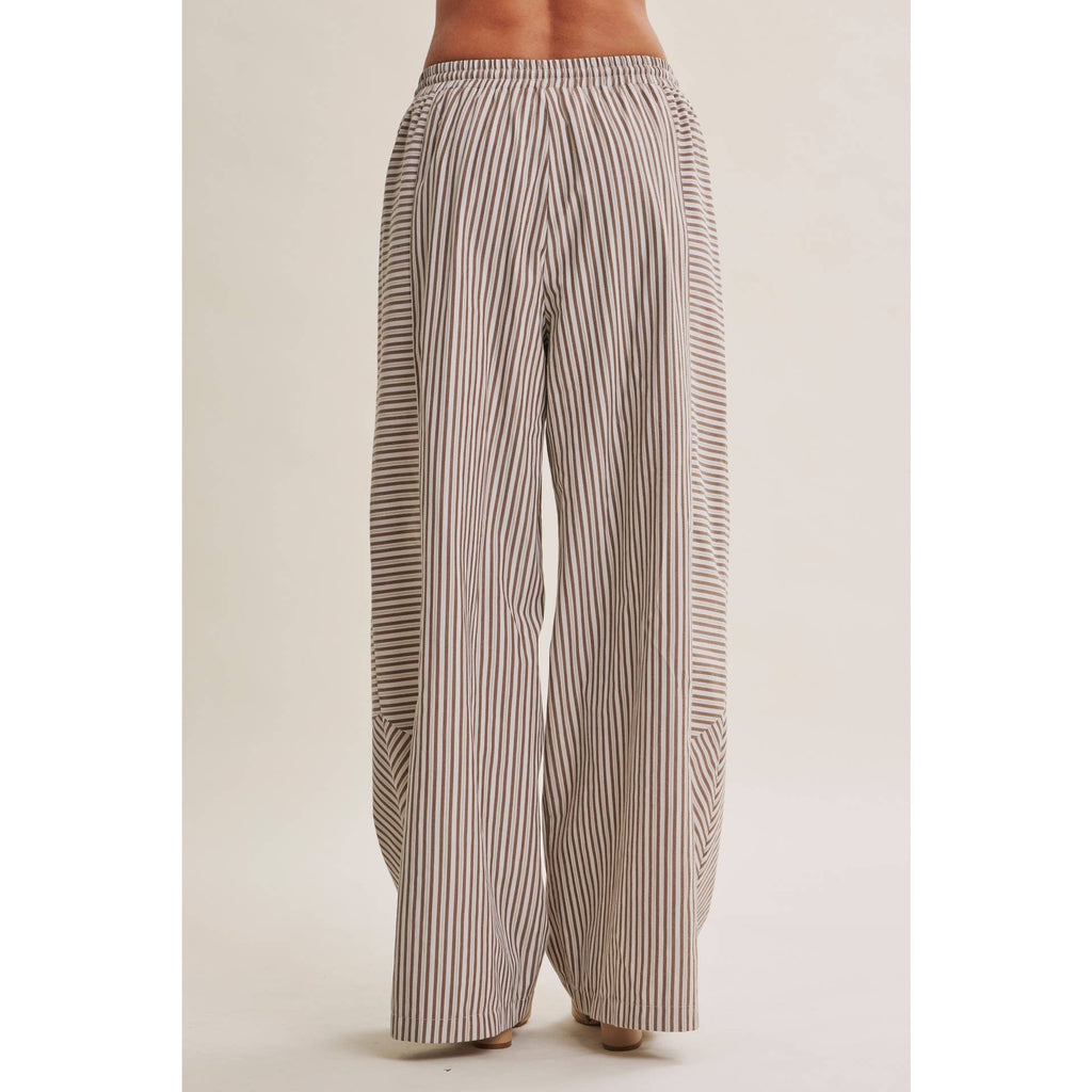 Wide Leg Linen Lounge Pant - Brown