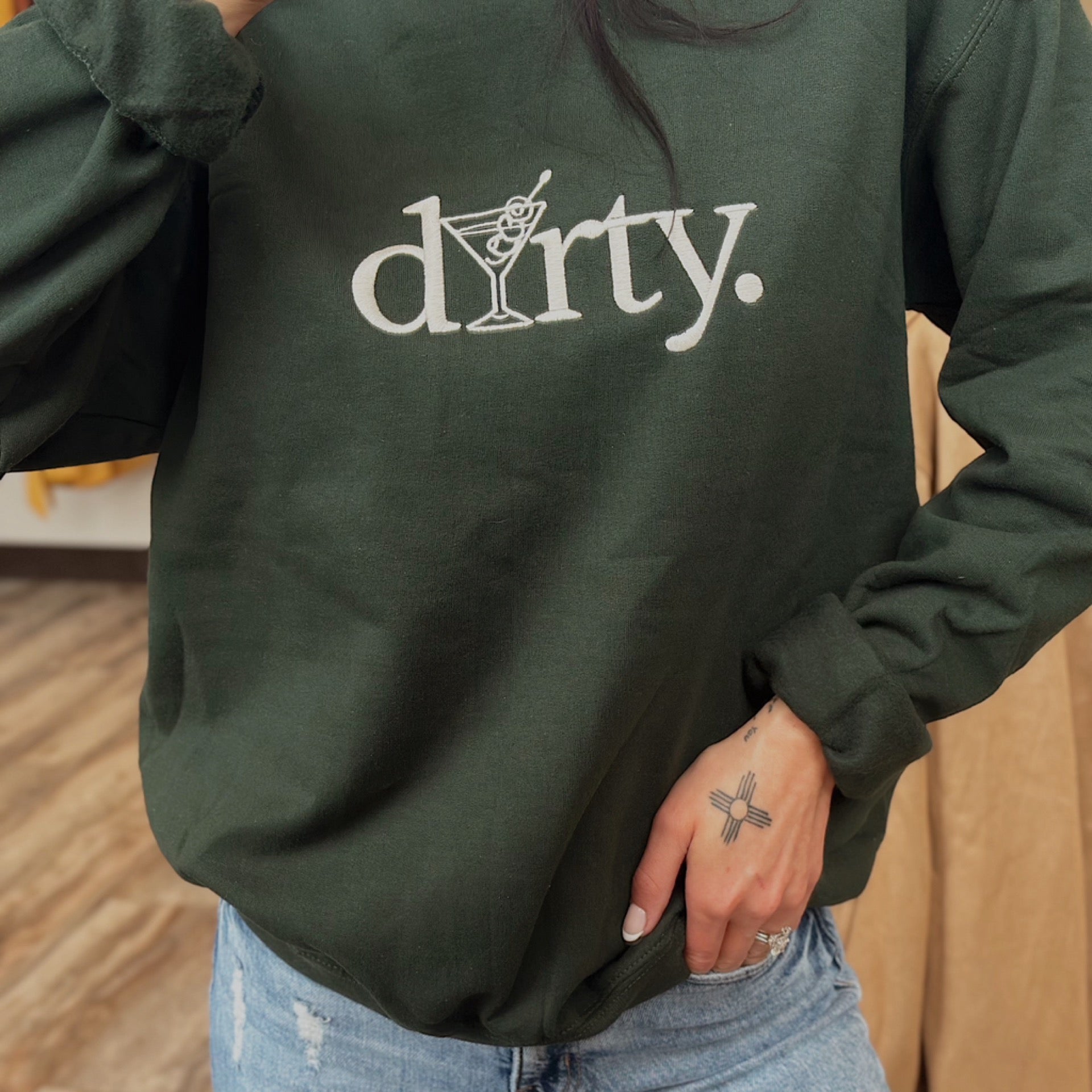 Dirty Tini Embroidered Crew
