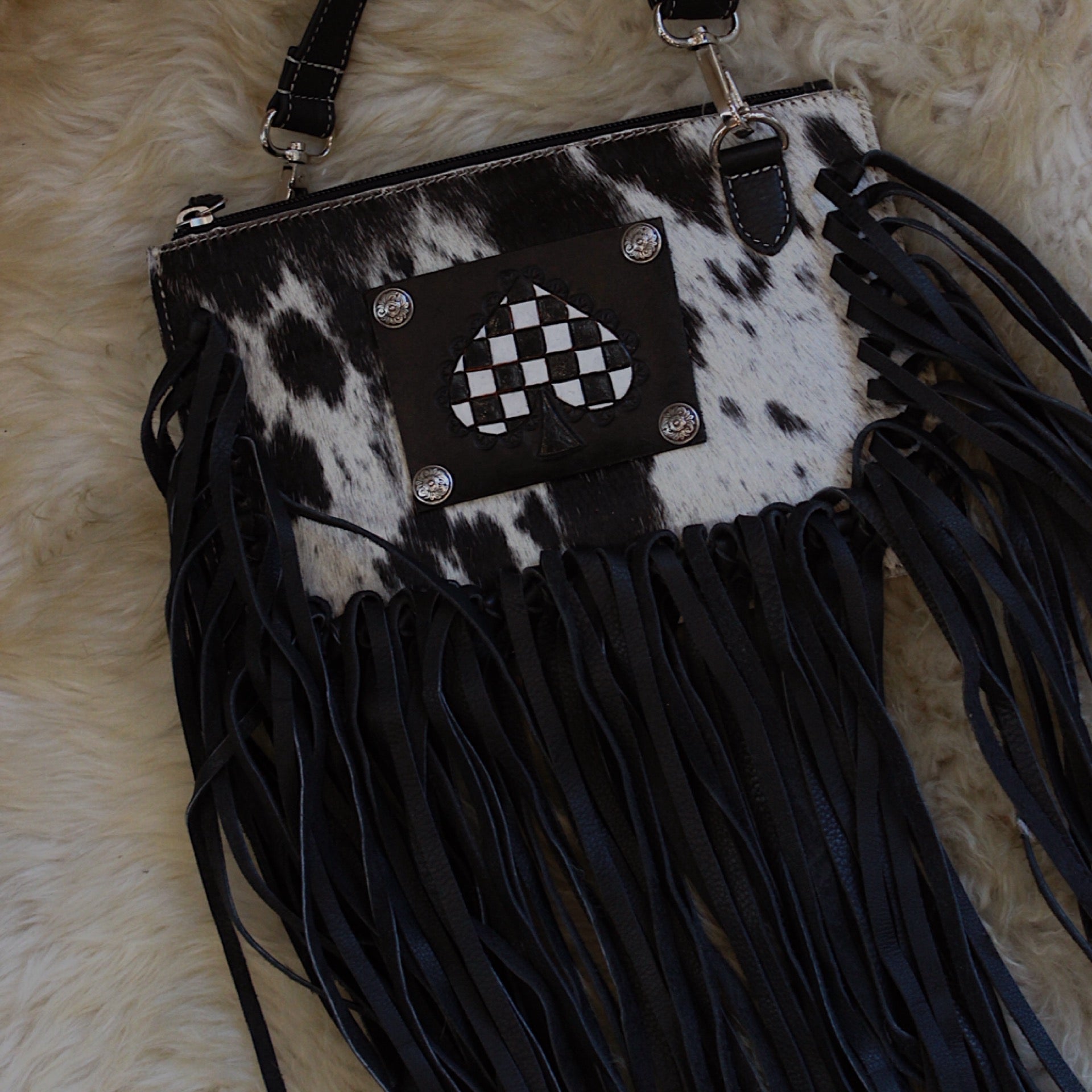 Leather & Hide Fringe Crossbody