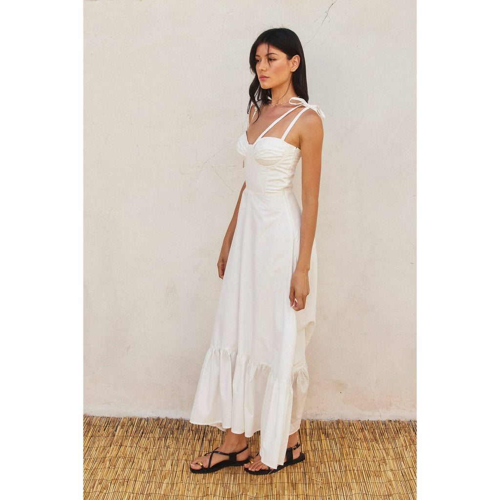 Cotton Ruched Maxi Dress