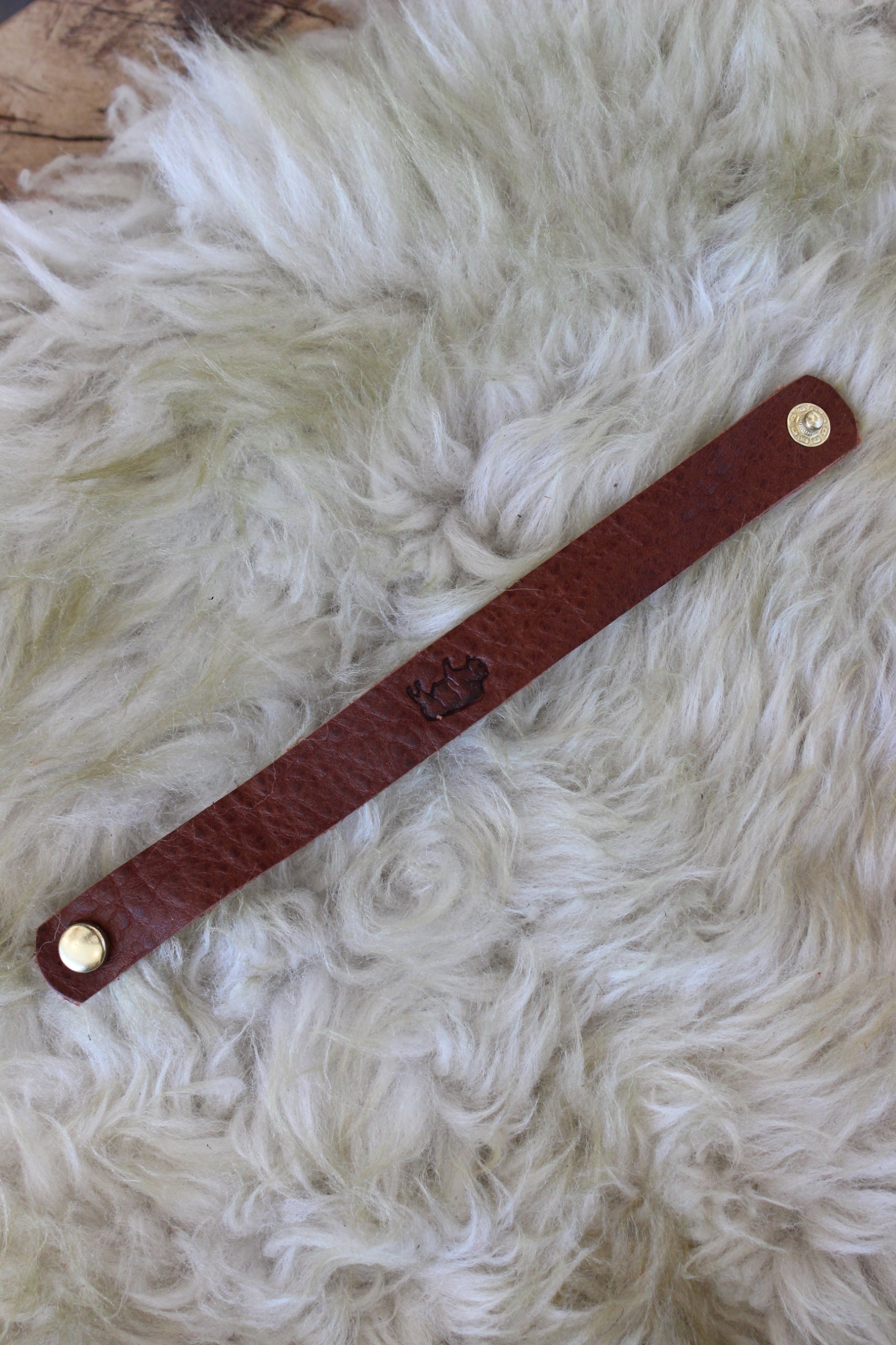 Buffalo Hide Snap Bracelet
