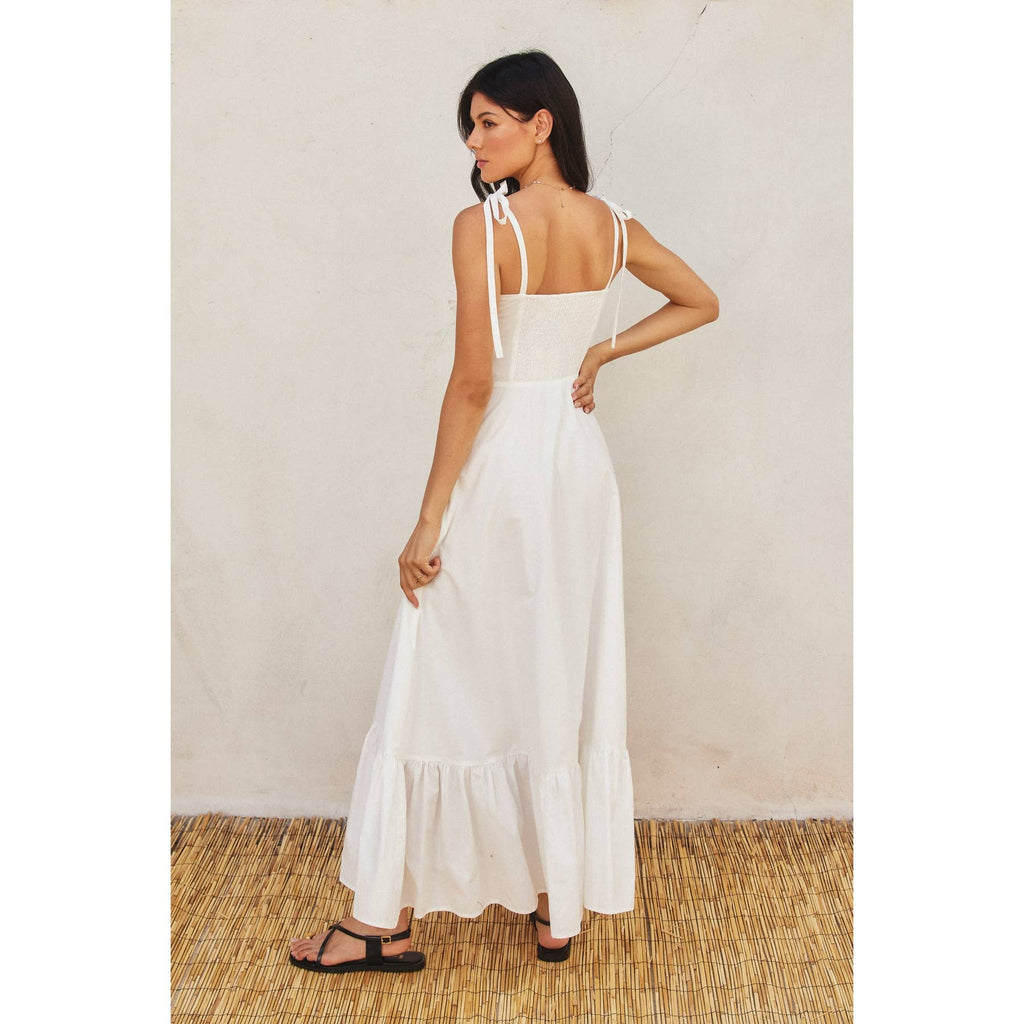 Cotton Ruched Maxi Dress