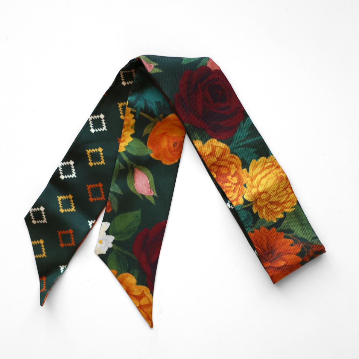 Aztec Floral Green Twilly 33"