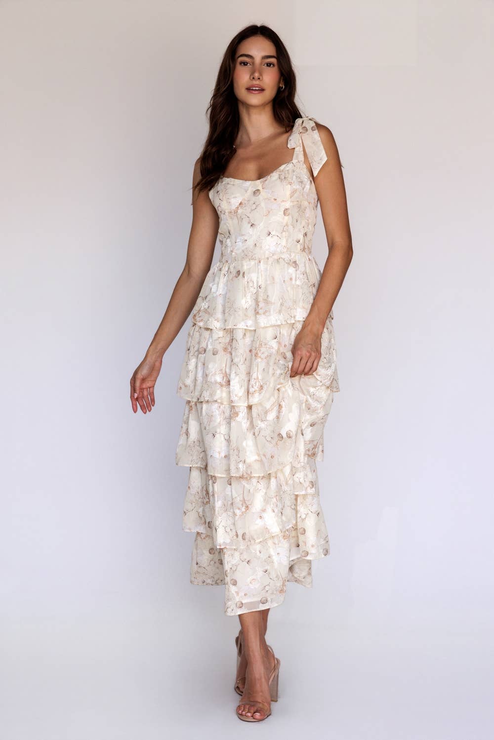 Ruffle Floral Maxi Dress