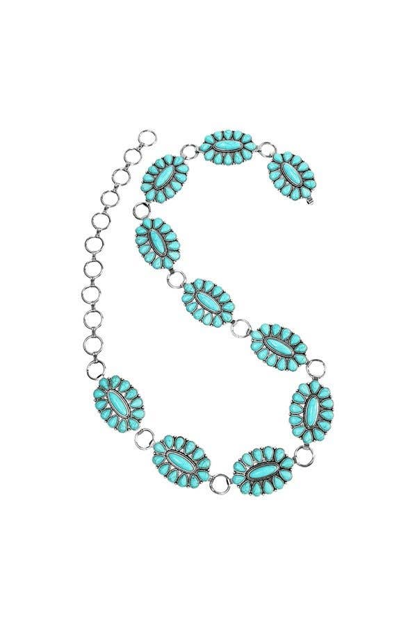 Turquoise Cluster Chain Belt