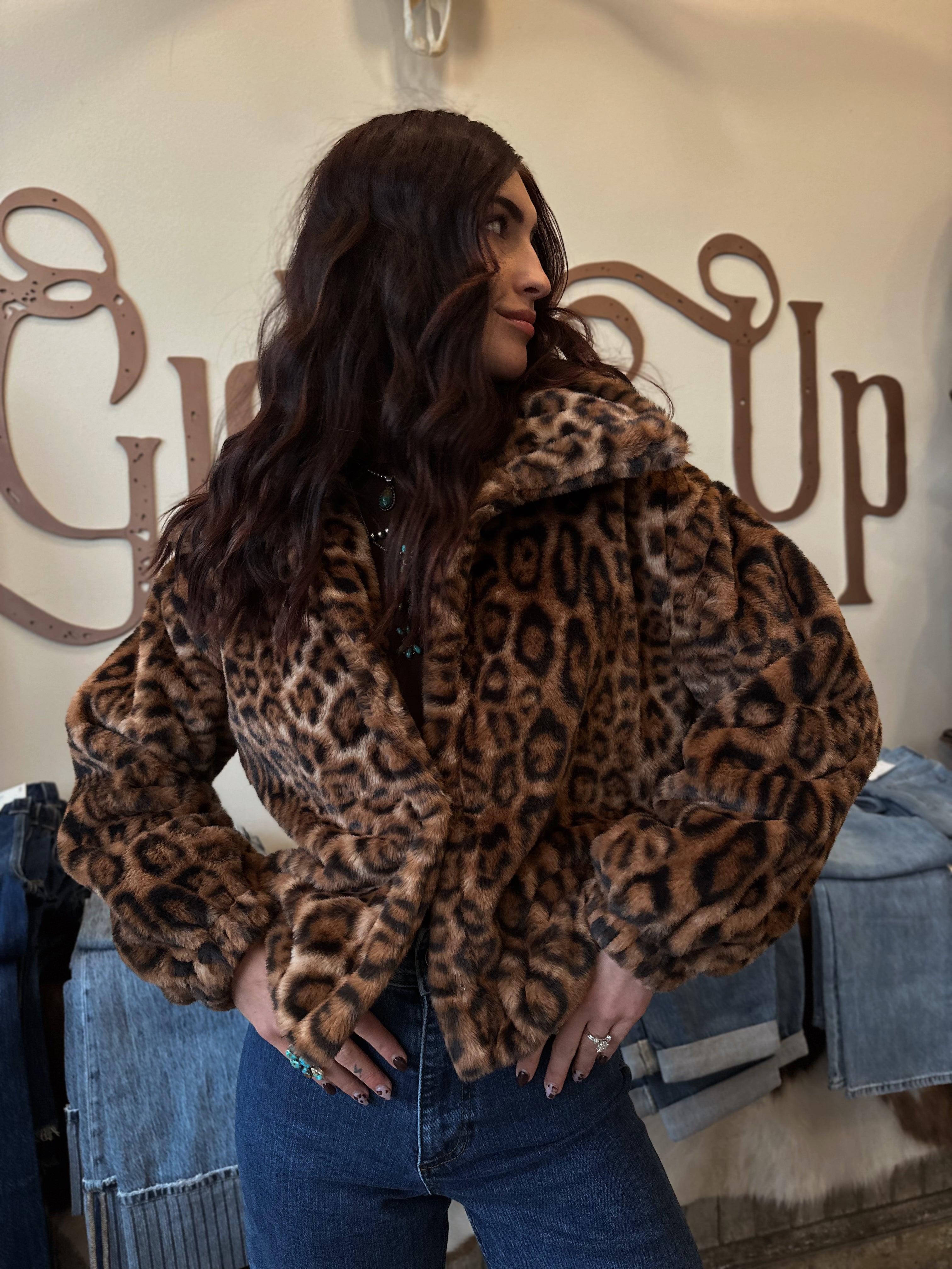 Leopard fur coat