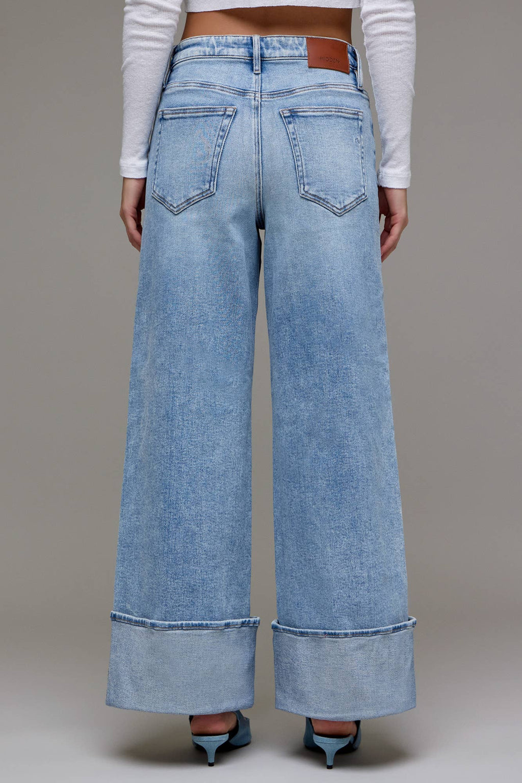 Hidden High Rise Cuffed Super Wide Leg