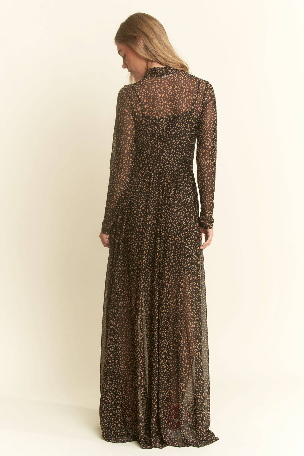 Animal Print Mesh Maxi Plus Size